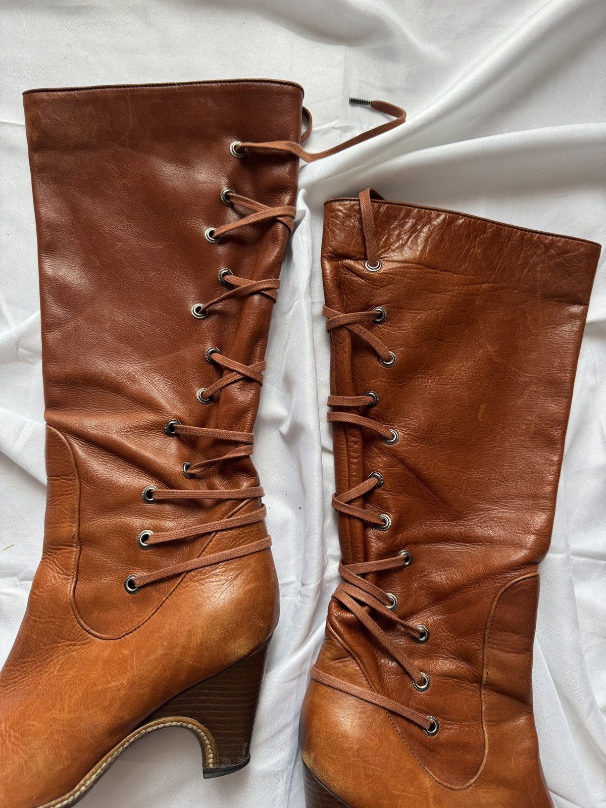 Dries Van Noten Dries Van Noten Vintage Lace Up Knee High Leather Boots Size US 7 / IT 37 - 9 Thumbnail