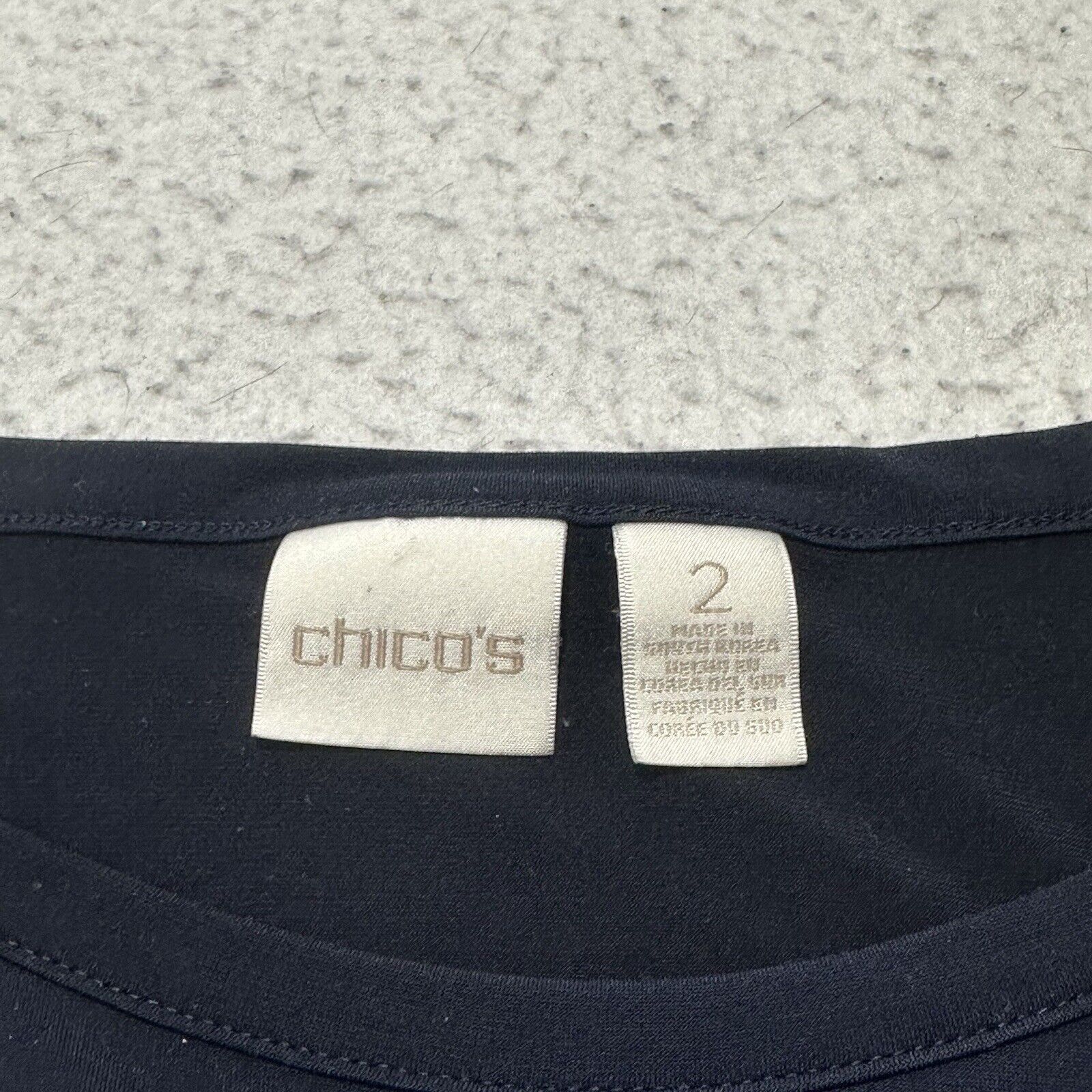 Chicos Chico's Large Blue Dolman Sleeve Zipper Accent Blouse Top Size L / US 10 / IT 46 - 7 Thumbnail