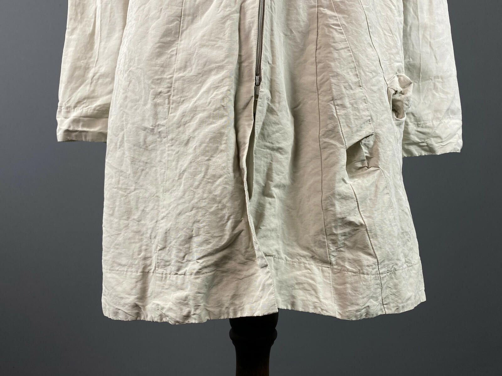 Designer Absolut By Zebra Ivory Linen Full Zip Coat Jacket Size 2 Size XS / US 0-2 / IT 36-38 - 3 Thumbnail