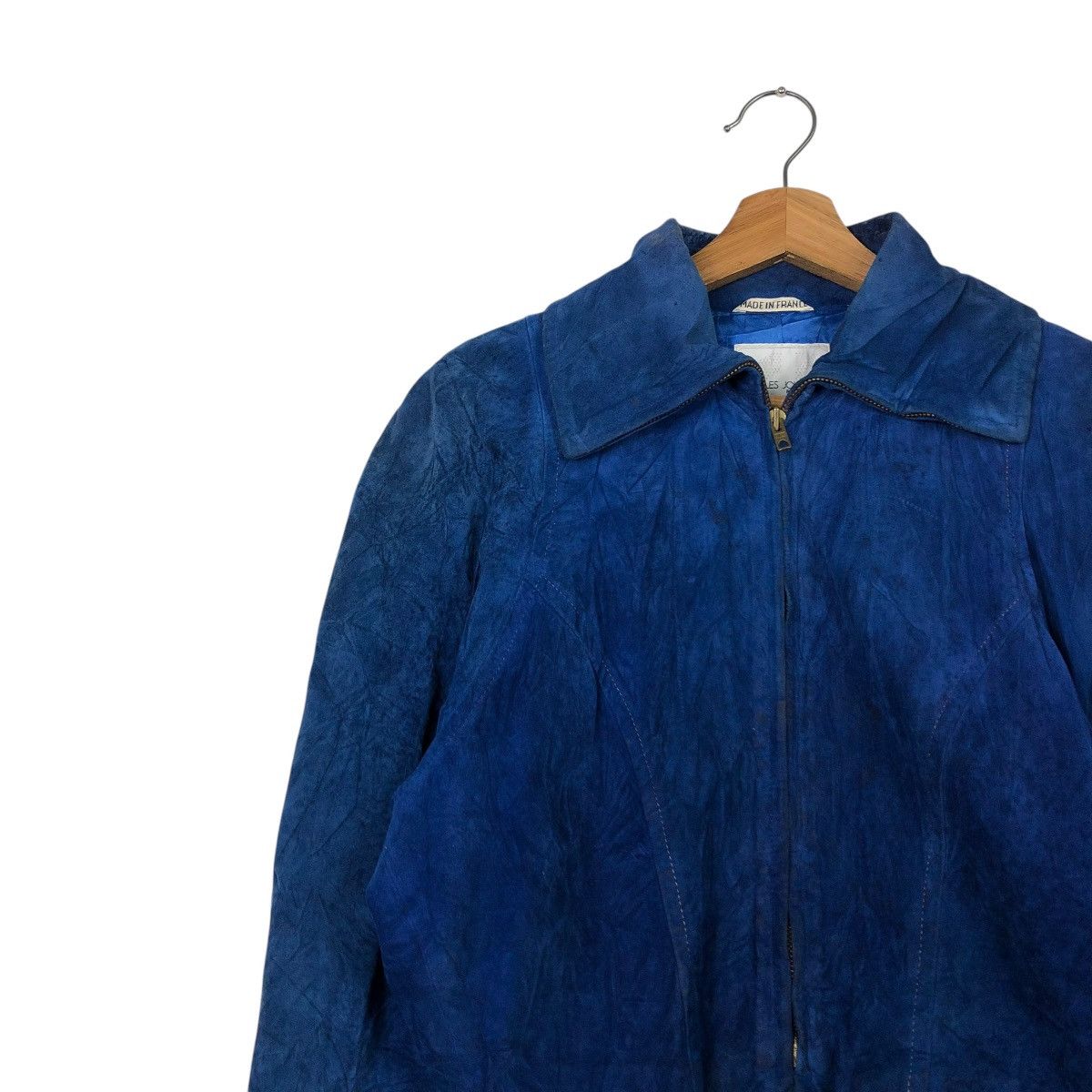 Charles Jourdan 🔥VINTAGE CROPPED SUEDE LEATHER JACKET CHARLES JOURDAN PARIS Size M / US 6-8 / IT 42-44 - 5 Thumbnail