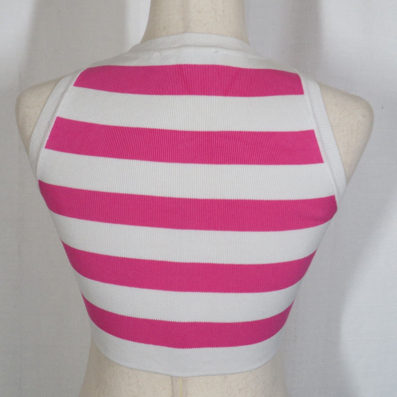 Zara Zara Pink White Stripe Lightweight Knit Cropped Tank Size S Size S / US 4 / IT 40 - 6 Thumbnail
