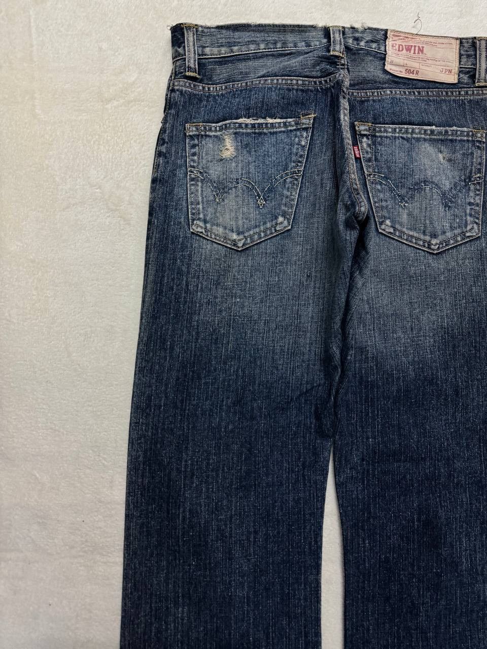 Edwin WIDE 90s Edwin 504R Mudwash Sick Distress Ripped Denim Jean Size US 30 / EU 46 - 17 Thumbnail