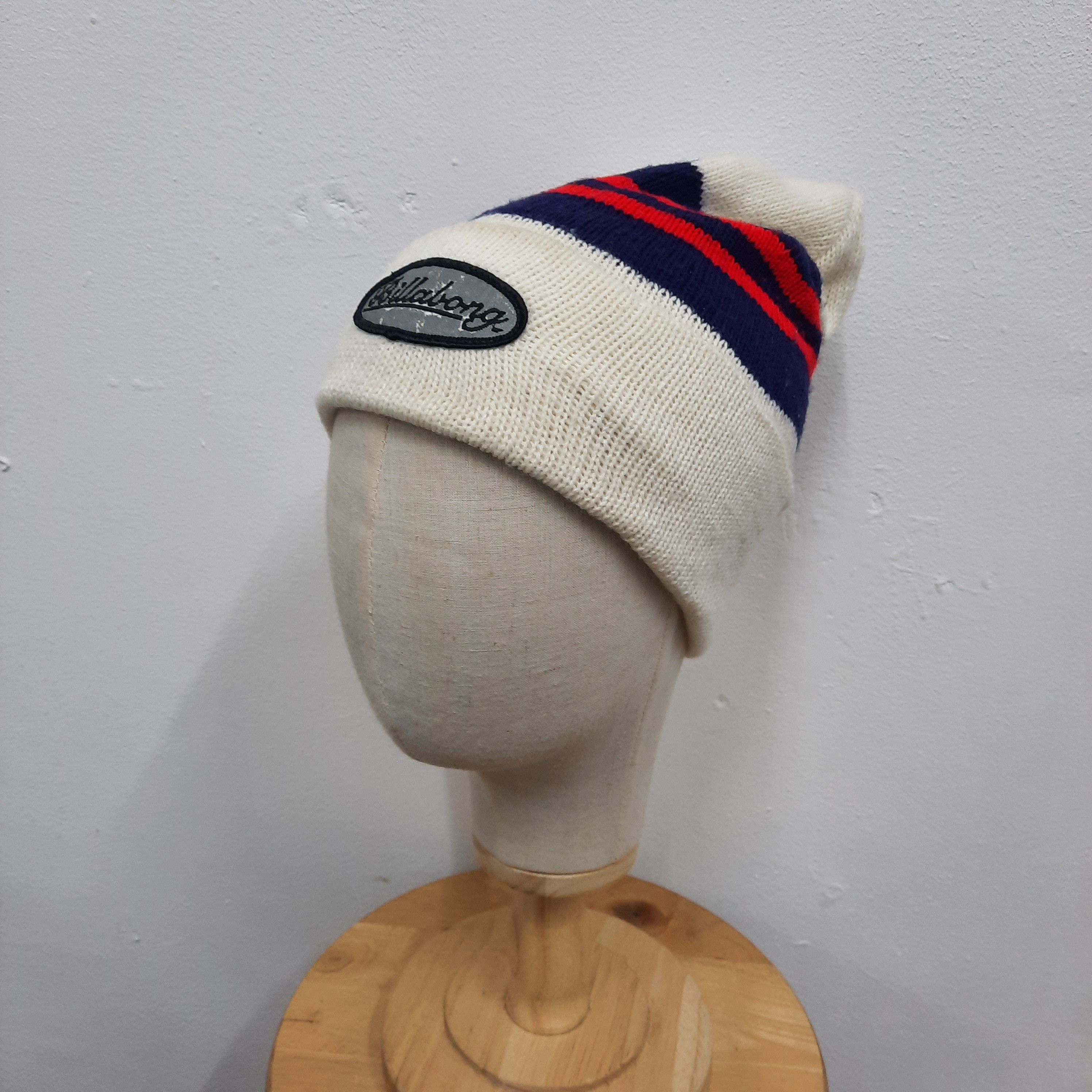 Billabong 🧊 Vintage billabong patch stripes beanie hat Size ONE SIZE - 2 Thumbnail