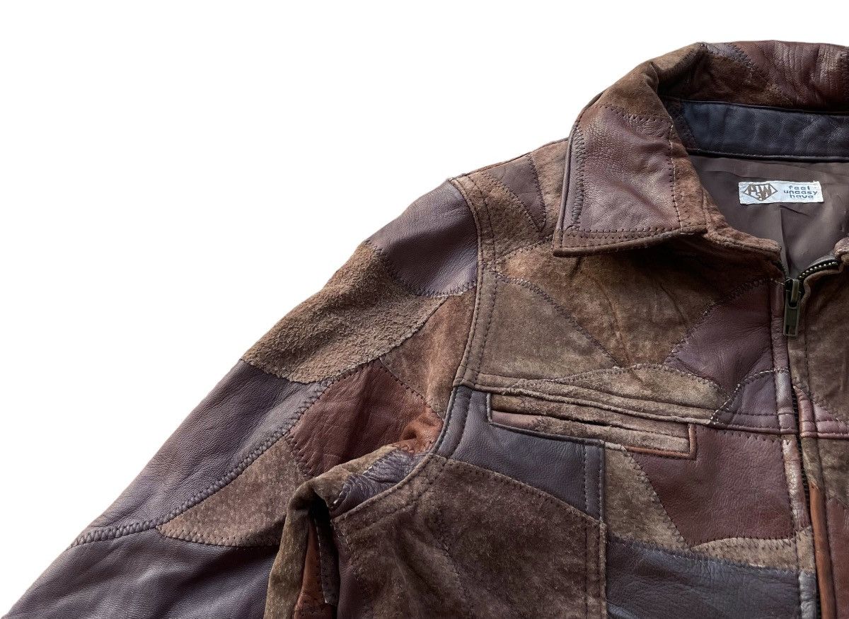 Leather Vintage ASW Patchwork Pigskin Leather Jacket Size M / US 6-8 / IT 42-44 - 5 Thumbnail
