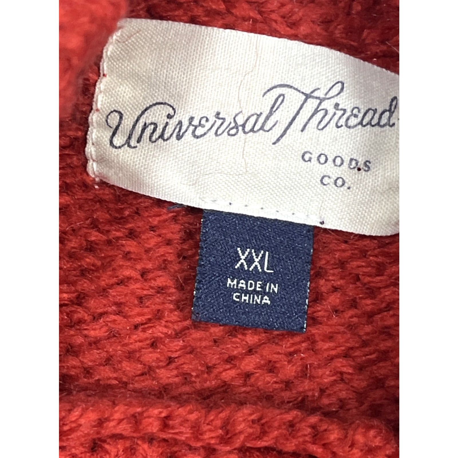 Vintage Universal Thread Sweater Shirt Ladies 2XL Rust Red Fair Isle Chunky Knit Boxy Pullover Oversized Women’s Size XXL / US 16-18 / IT 52-54 - 2 Thumbnail