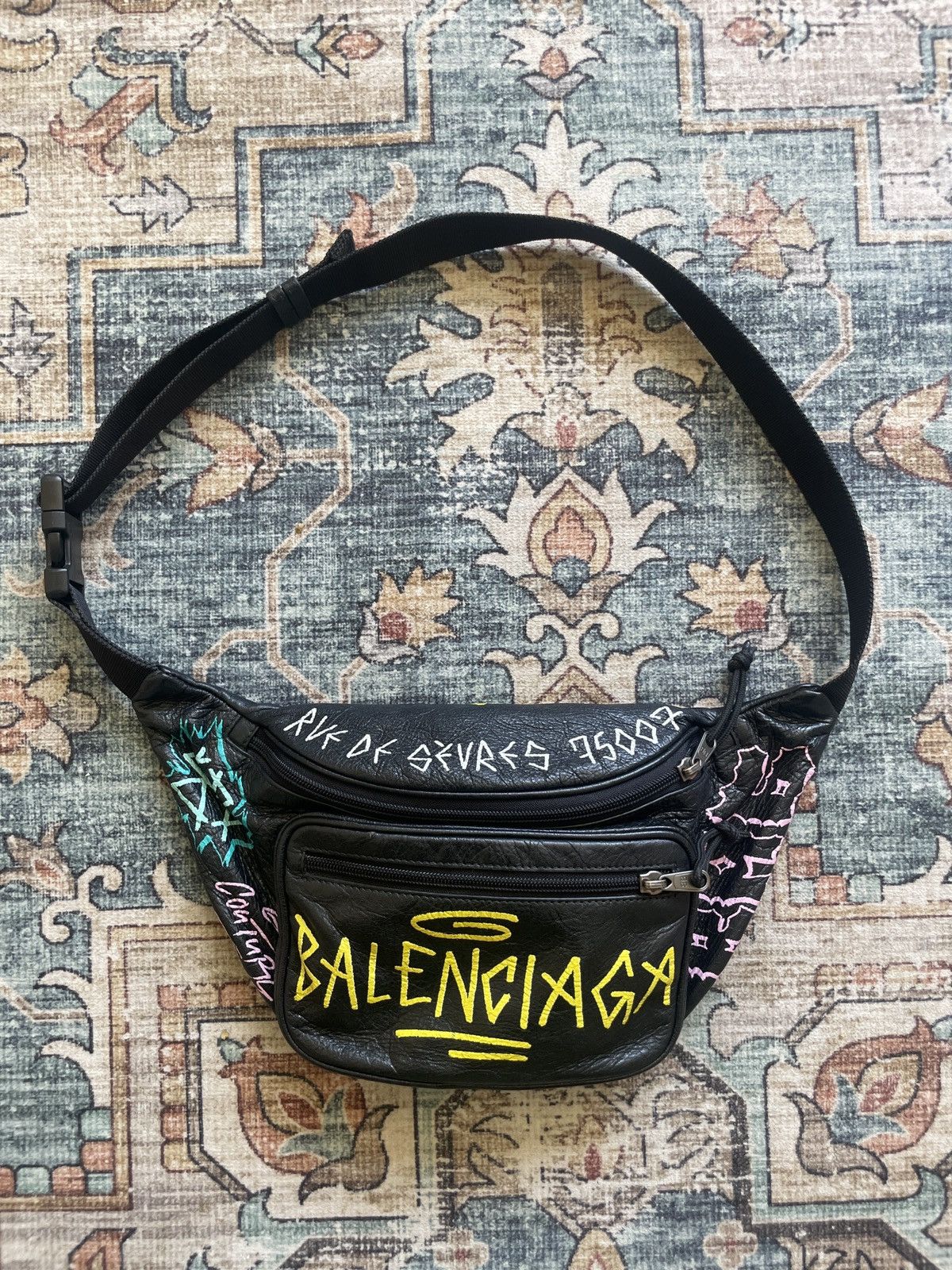 Balenciaga Balenciaga Graffiti Explorer Belt Bag Leather Grailed