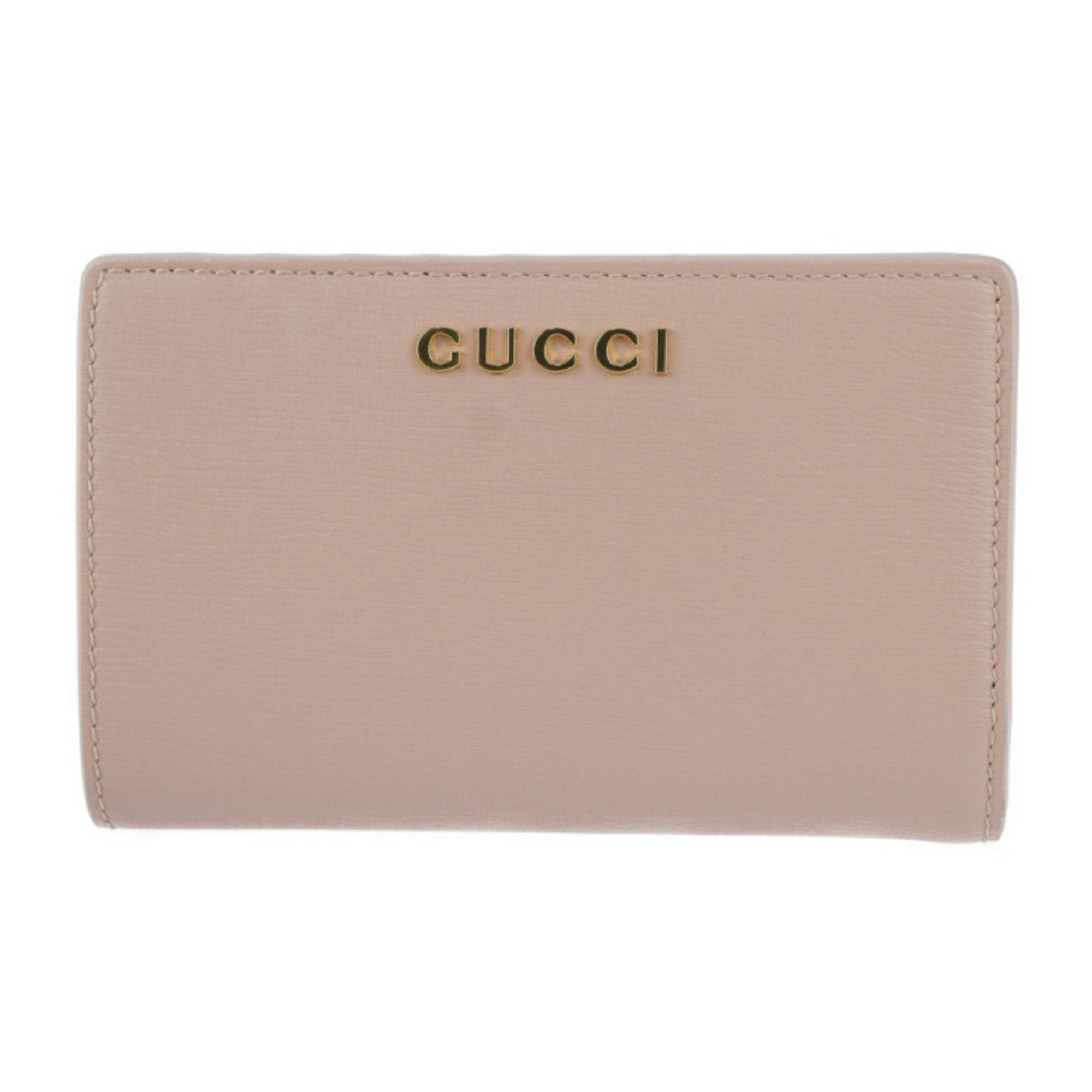 image of Gucci Script Zip Around Wallet Bi-Fold 772640 Leather Pink L-Shape, Women's