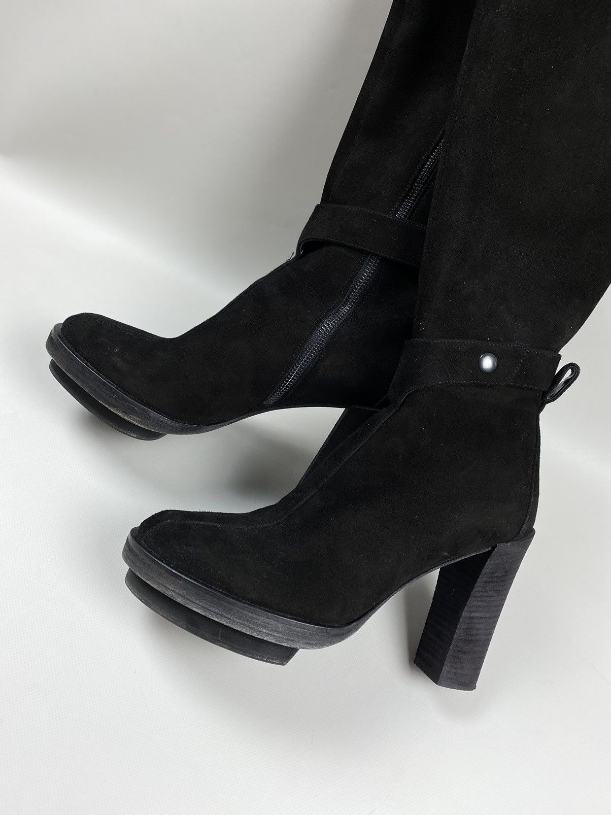 Ann Demeulemeester Ann Demeulemeester heeled over the knee suede boots shoes Size US 9 / IT 39 - 12 Thumbnail