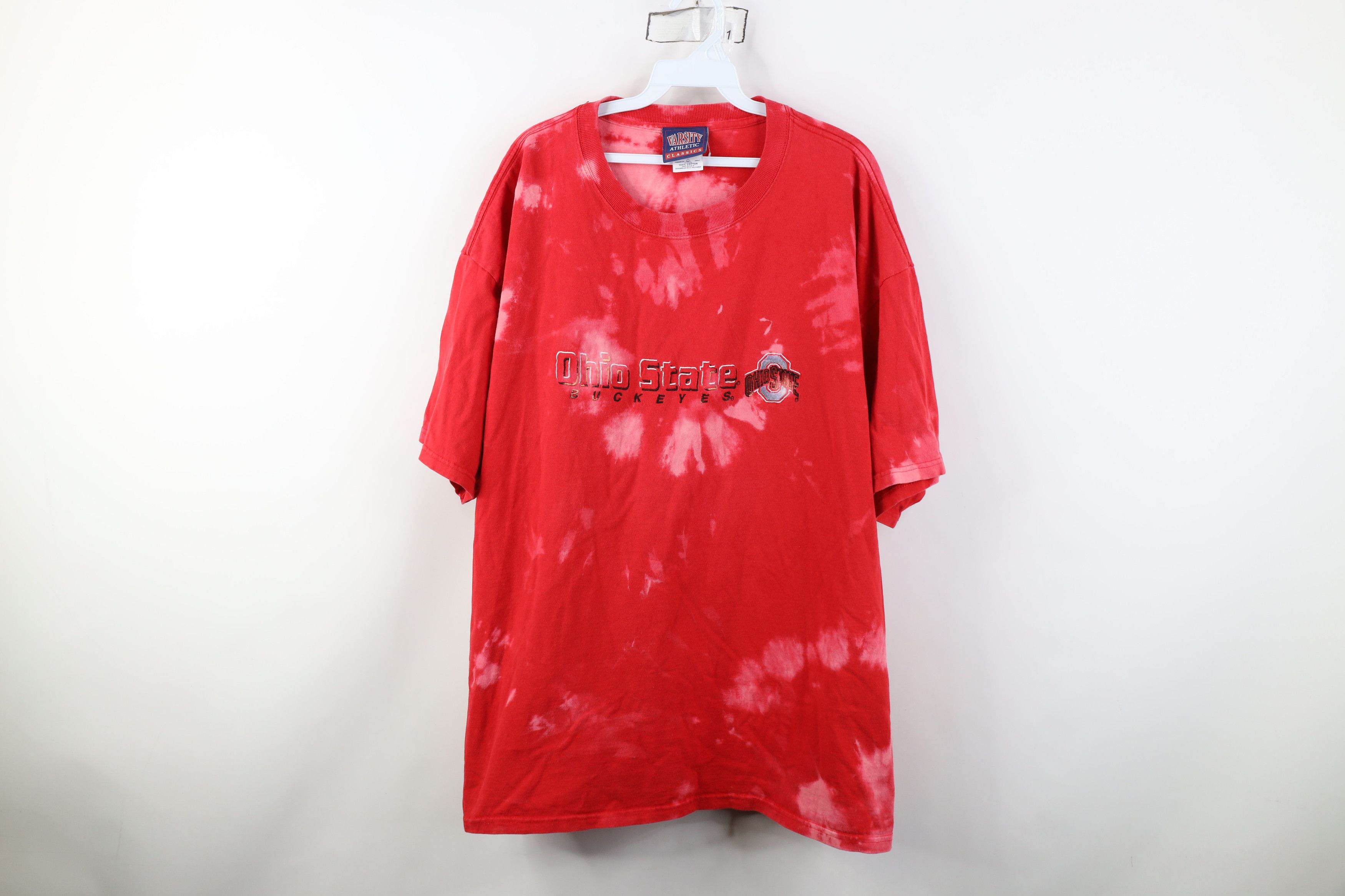Vintage Vintage 90s Acid Spell Out Ohio State University T-Shirt Red Size US XXL / EU 58 / 5 - 1 Thumbnail