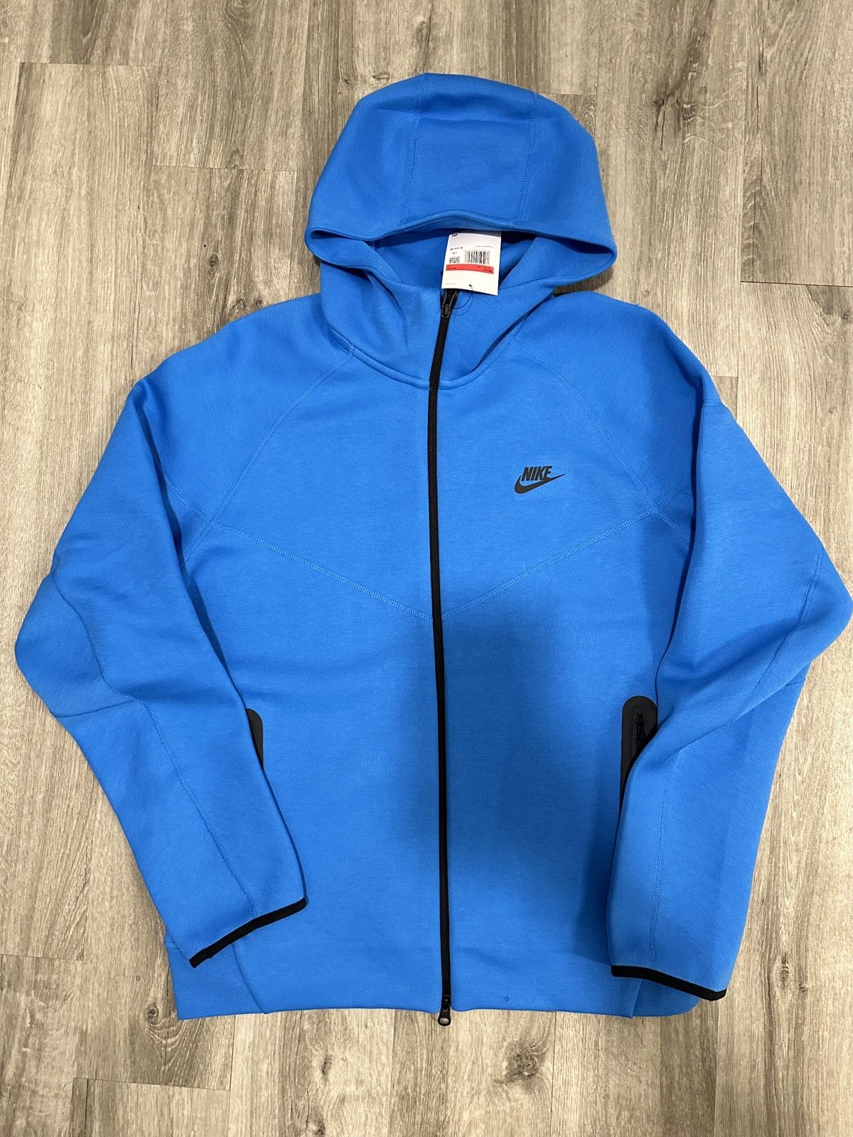 image of Nike Tech Fleece Hoodie in Blue, Men's (Size Large)