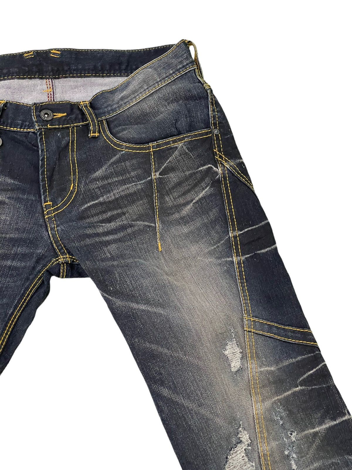 Japanese Brand Flare Jeans Hideaways Nicole Distress Low Rise Stretch 7🟦5 Size US 31 - 9 Thumbnail