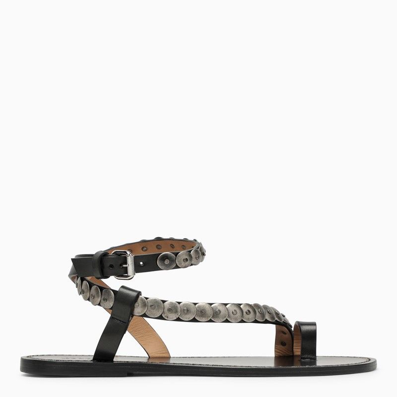 image of Isabel Marant Melte Studded Leather Sandal in Black, Women's (Size 8)