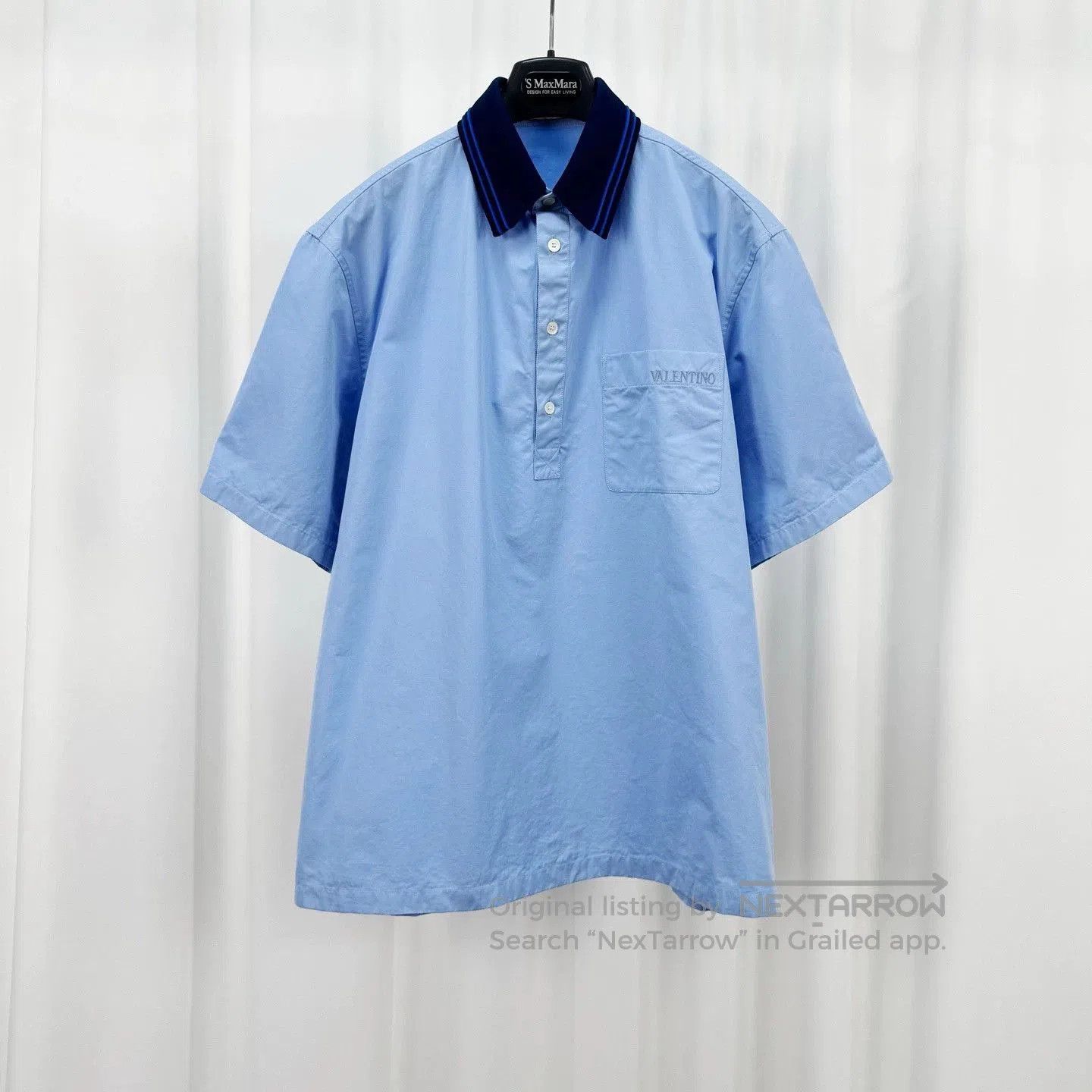 Valentino blue embroidered polo shirt by valentino. Size US M / EU 48-50 / 2 - 1 Thumbnail