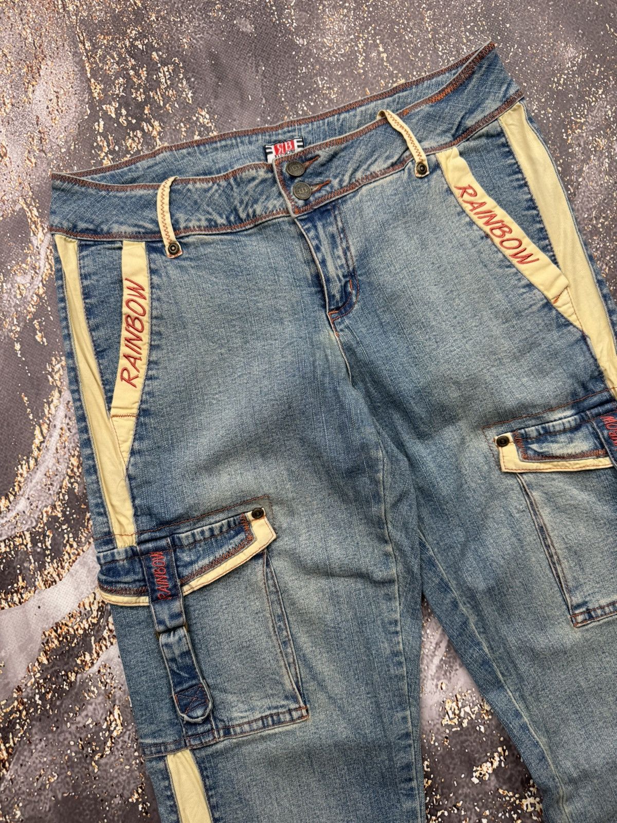 Vintage Vintage Cargo Flared Jeans Size 30" / US 8 / IT 44 - 2 Thumbnail
