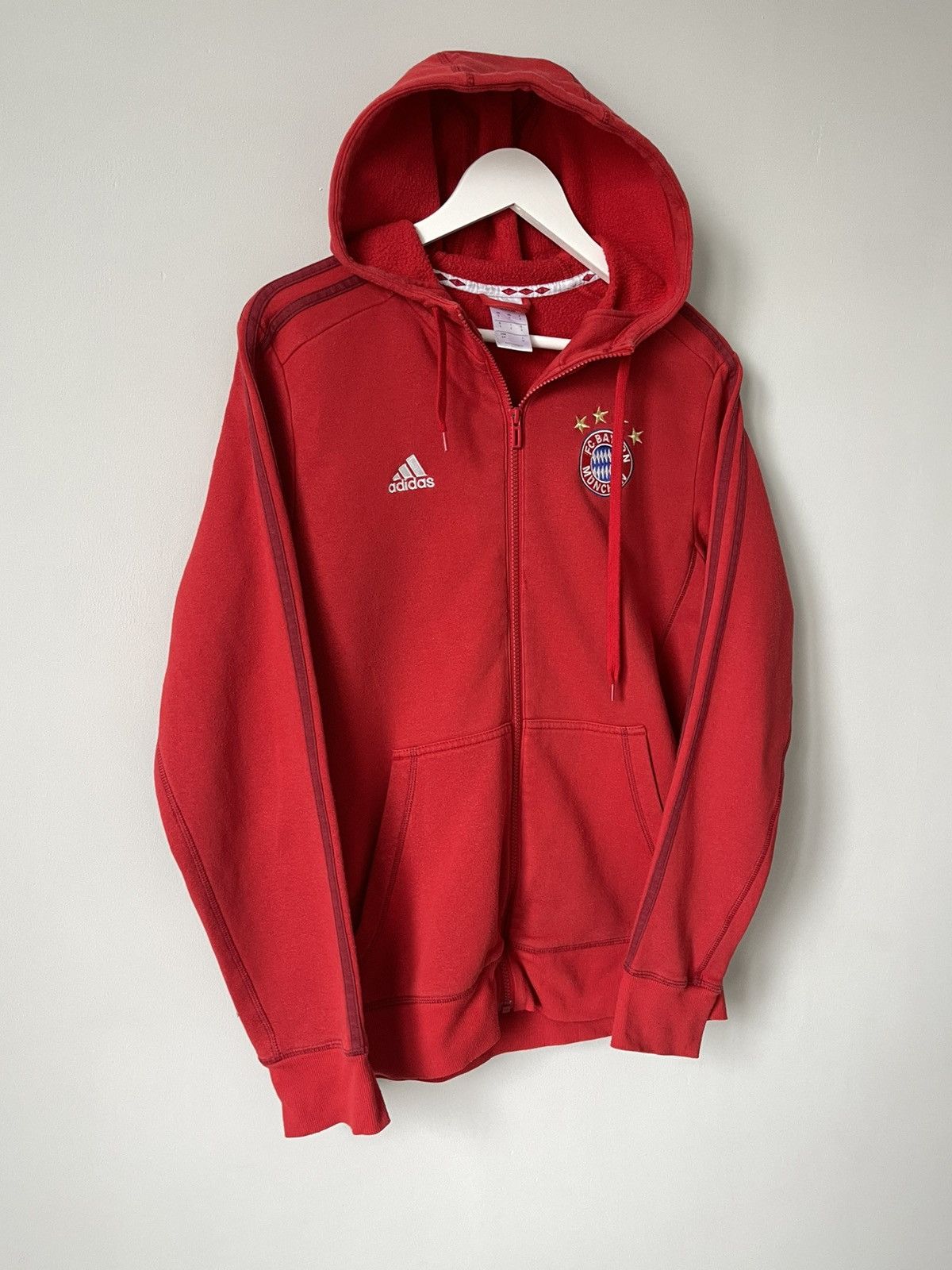 Adidas Adidas Bayern Munchen Red Zip Hoodie Track Jacket Size US S / EU 44-46 / 1 - 3 Thumbnail