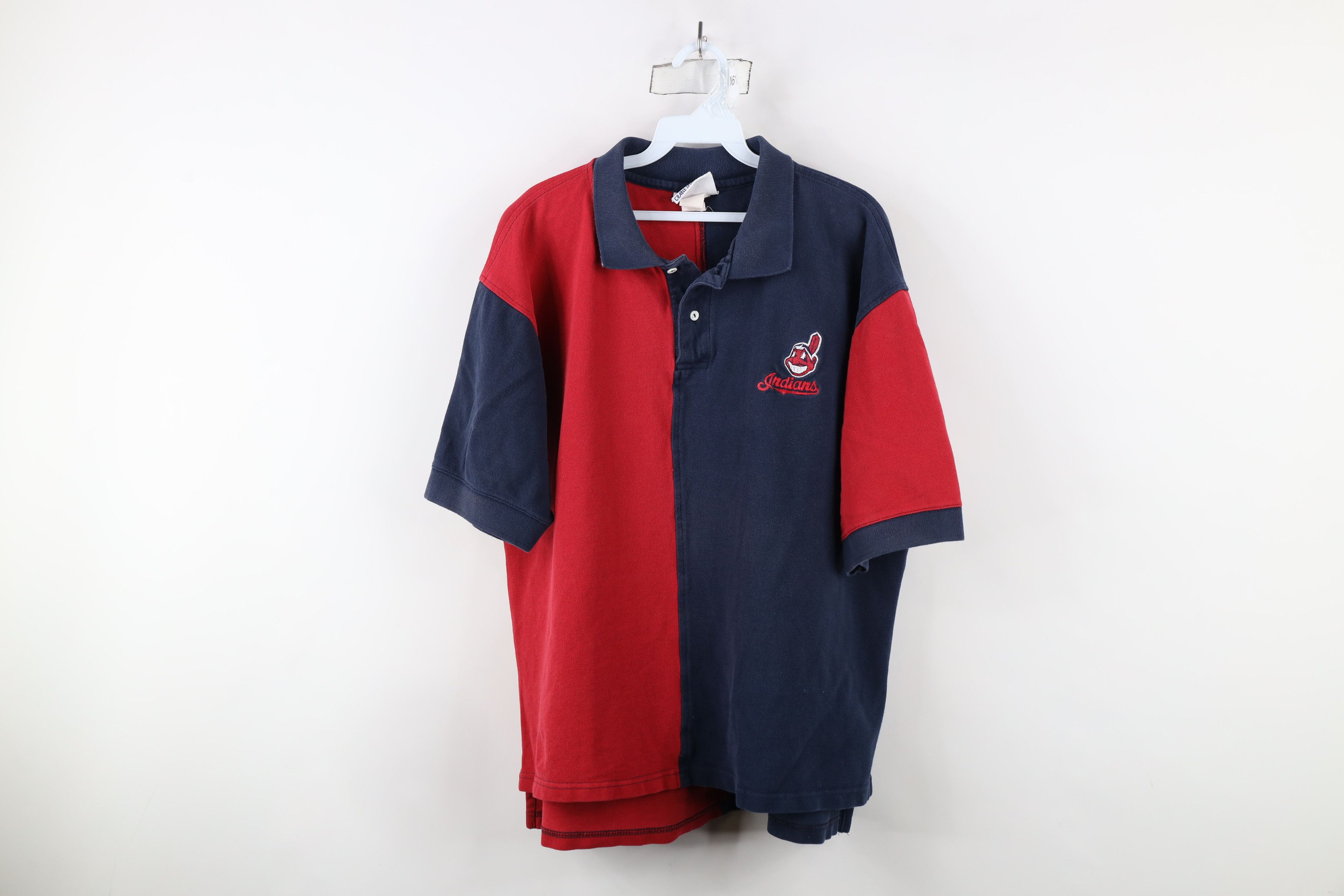 Vintage Vintage 90s Wahoo Cleveland Indians Baseball Polo Shirt Size US L / EU 52-54 / 3 - 1 Thumbnail