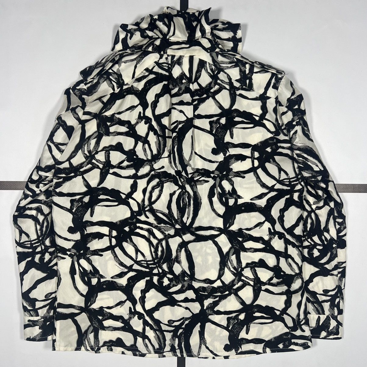 Gucci |[ SS07 Gucci Abstract Print Silk Button Up Blouse ]| Size XS / US 0-2 / IT 36-38 - 7 Thumbnail