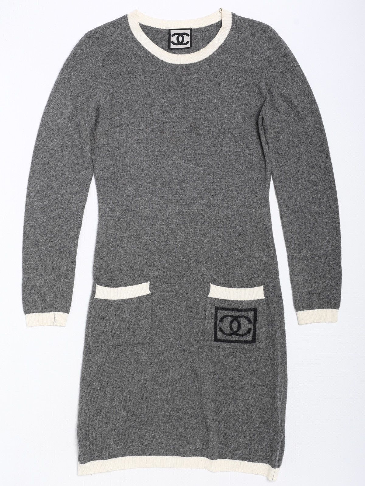 Chanel Chanel Wool Grey Dress Logo Size XS / US 0-2 / IT 36-38 - 1 Thumbnail