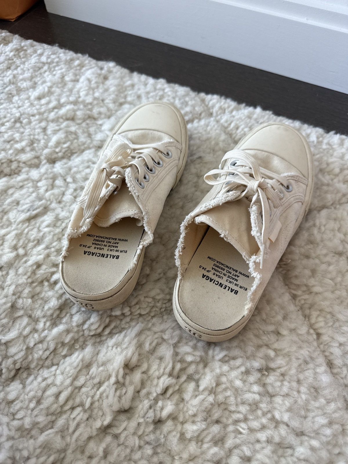 Balenciaga Balenciaga Paris Sneaker Mule – Cream/Off White Size US 5 / IT 35 - 3 Thumbnail