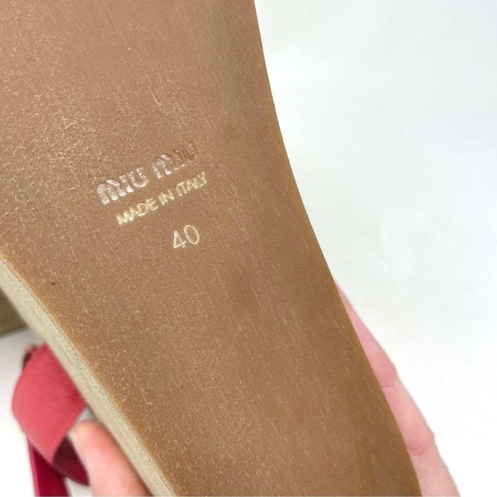 Miu Miu New Miu Miu Pink Leather Flatform Sandals Size 40 Size US 10 / IT 40 - 11 Thumbnail