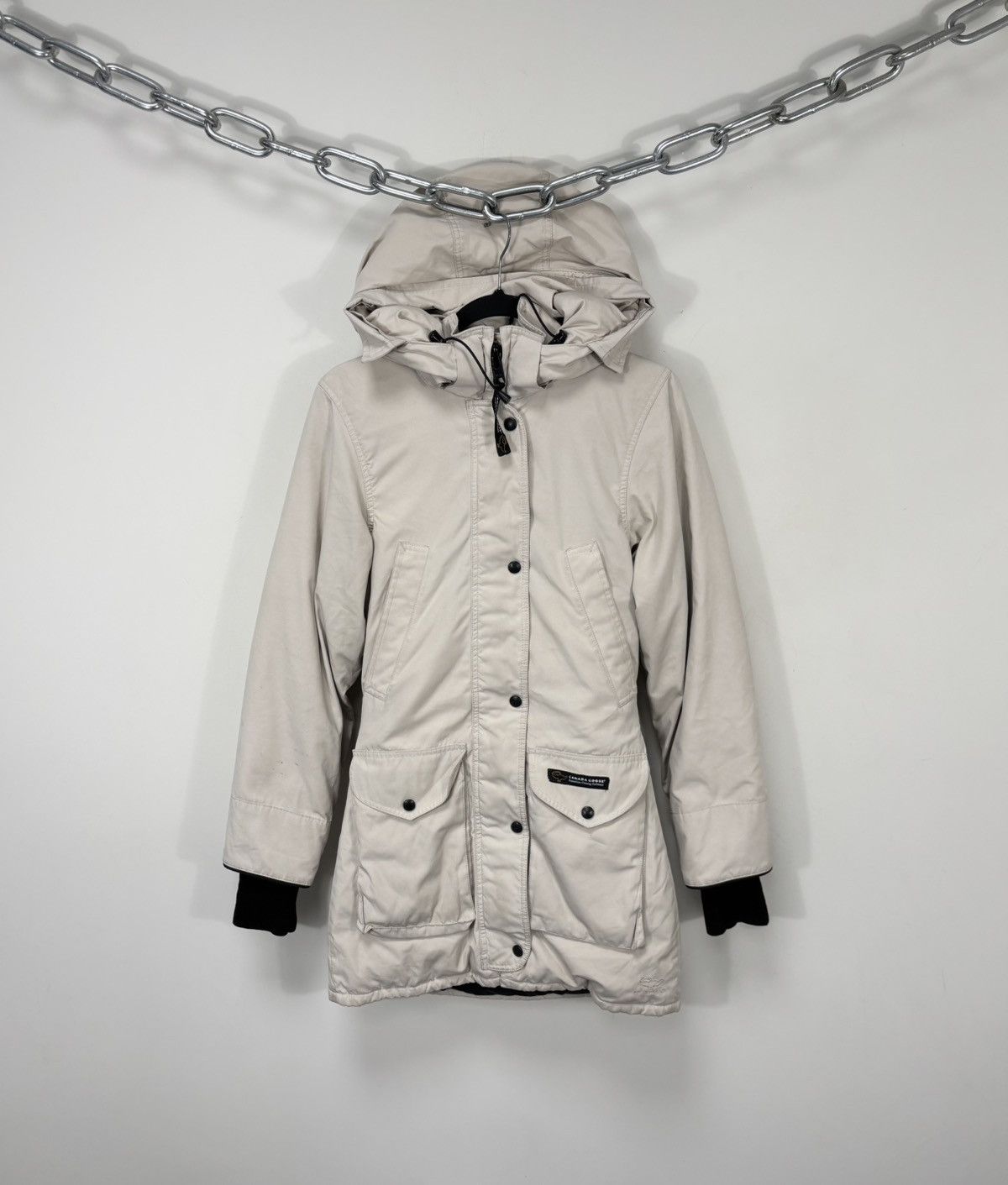 Canada Goose Canada Goode Trillium Women’s Beige Hooded Down Parka Jacket Size XS / US 0-2 / IT 36-38 - 1 Thumbnail