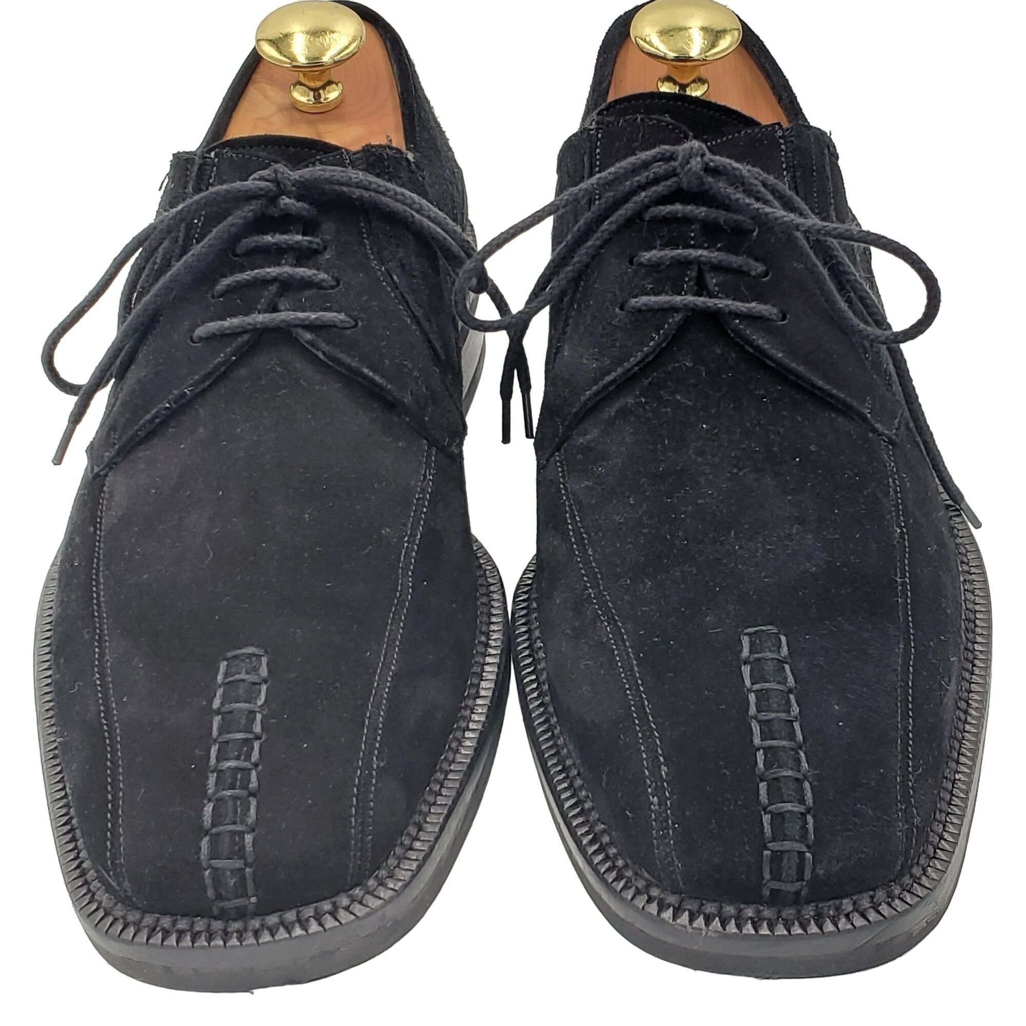 Mezlan Mezlan Dress Shoes Mens 9.5 Black Suede Leather Blucher Size US 9.5 / EU 42-43 - 3 Thumbnail