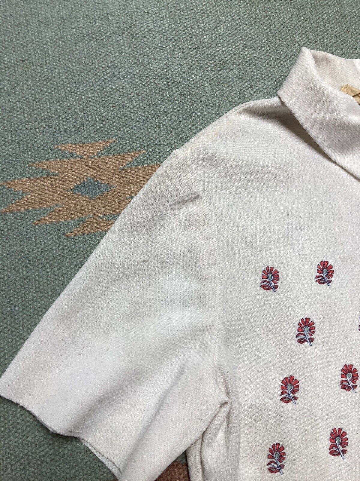 Vintage Vintage 70s collared shirt 1/4 zip flowers paisley hippie L Size L / US 10 / IT 46 - 4 Thumbnail