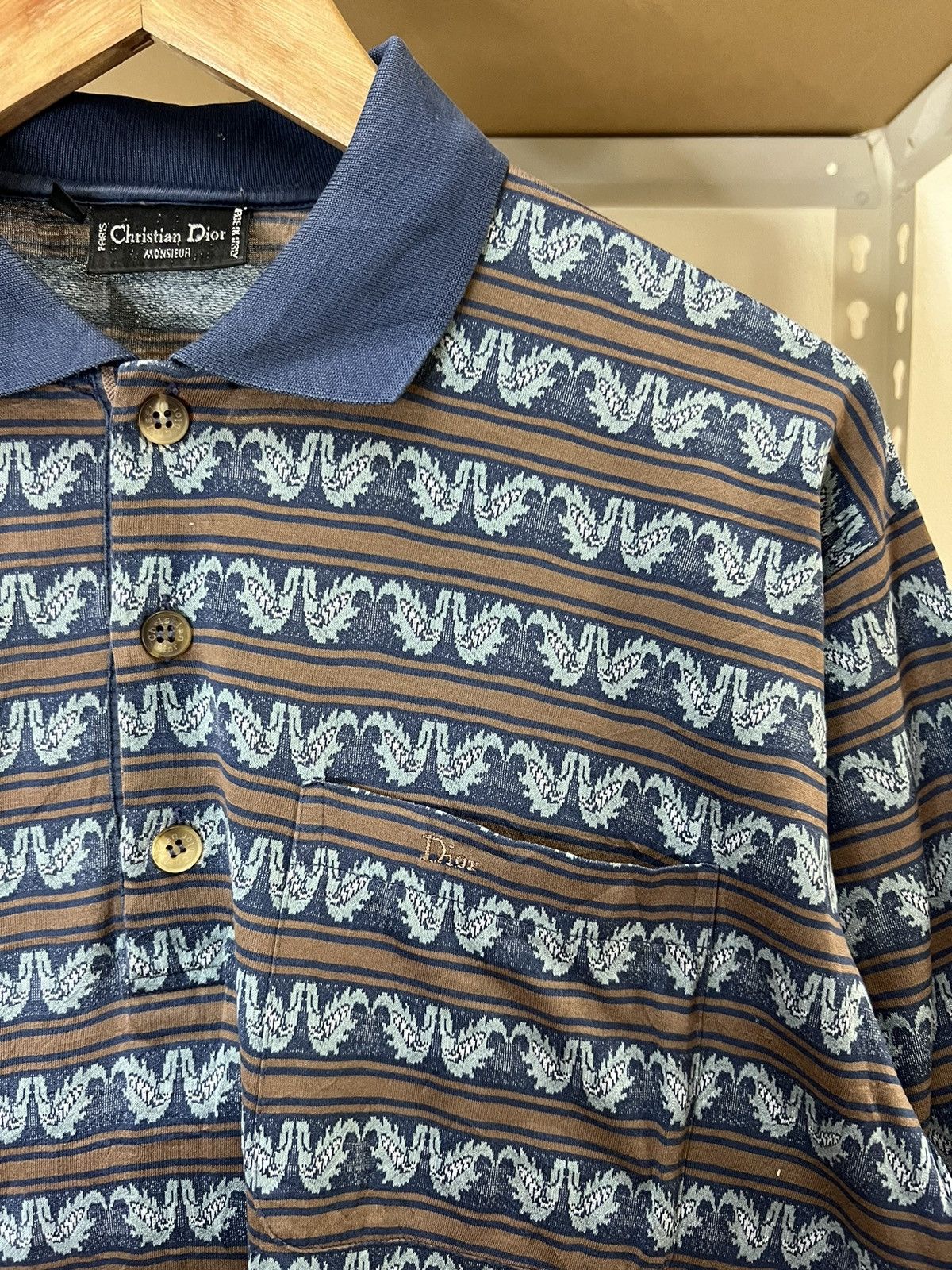 VTG Christian Dior Monsieur Aztec Stripe Long sleeves