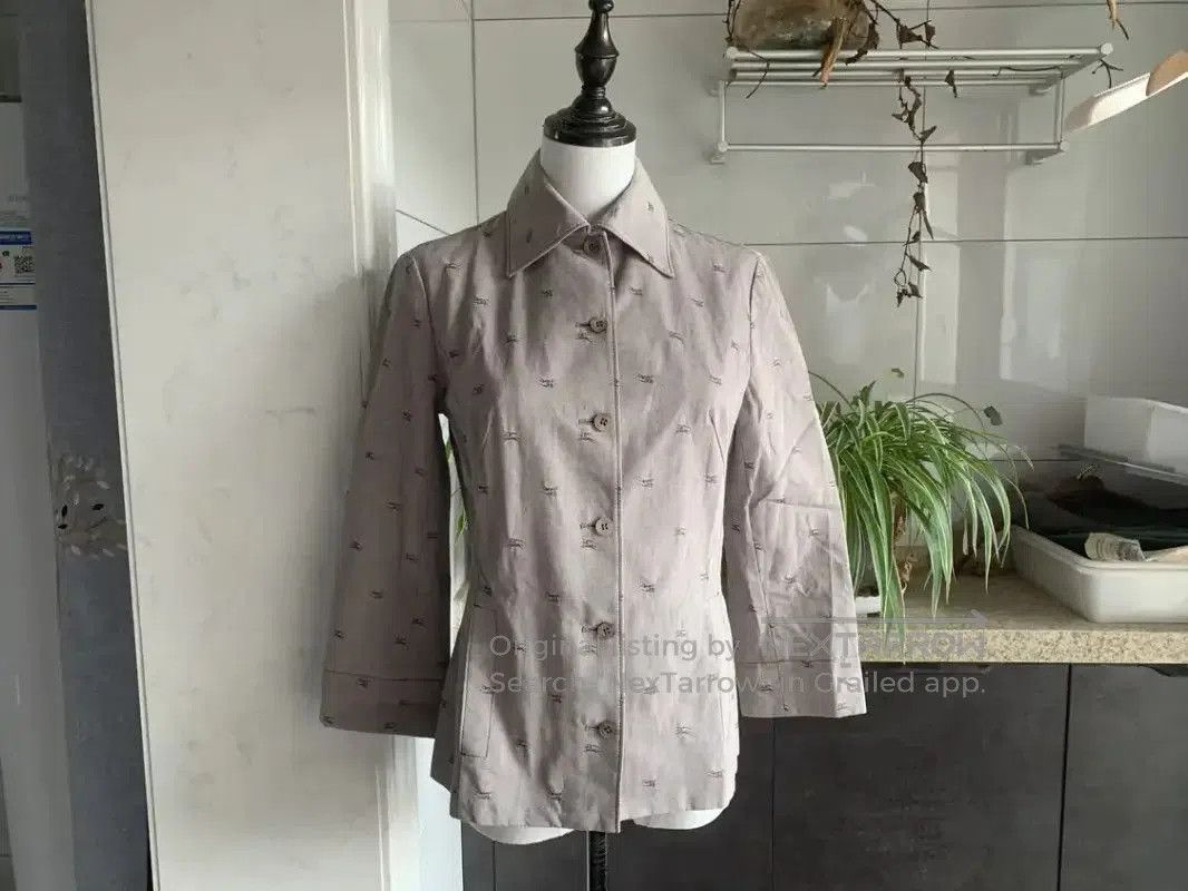 Burberry Burberry Gray Cotton Women's Jacket. Size M / US 6-8 / IT 42-44 - 3 Thumbnail