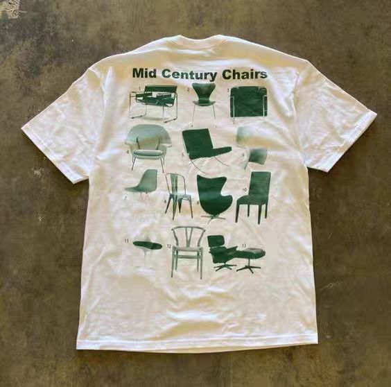 Japanese Brand × Vintage White washed retro chair print t-shirt Size US M / EU 48-50 / 2 - 1 Thumbnail