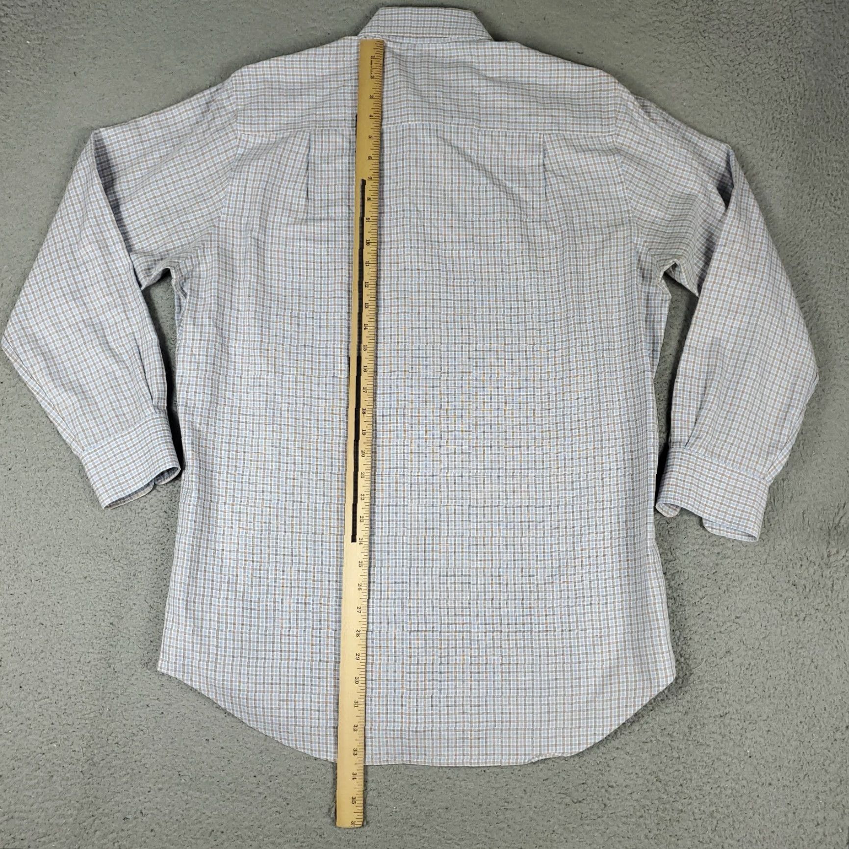 David Donahue David Donahue Shirt Mens 16.5 Brown Plaid Check Dress Button Up Long Sleeve Casual Workwear Vintage No Size 46R - 3 Thumbnail