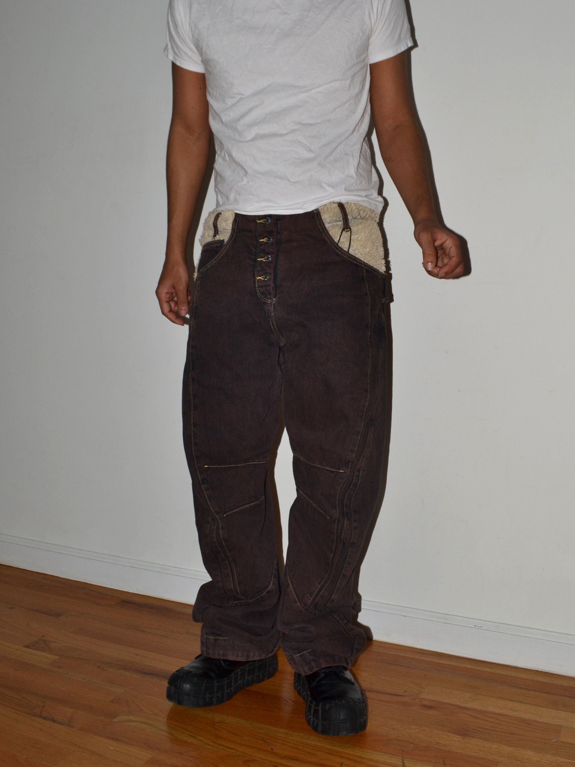 Kiko Kostadinov × Levi's 2024 Sherpa Trimmed Overdyed Jeans Size US 30 / EU 46 - 1 Thumbnail