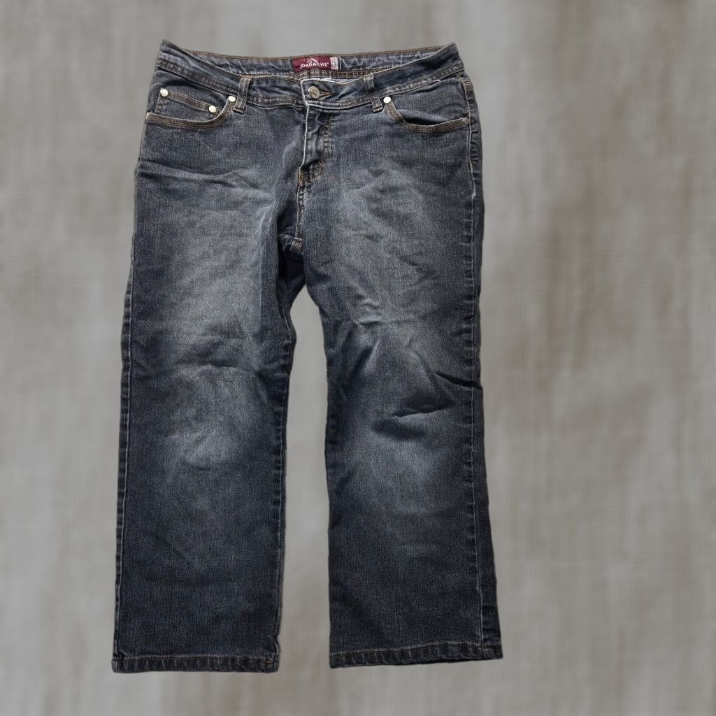 Jordache Jordache Pants - Junior Bootcut Low Rise Stretch Cotton Blend Black - Size 11 (Juniors) - Women’s Casual Straight Leg Size 11-12 Size 32" / US 10 / IT 46 - 1 Thumbnail