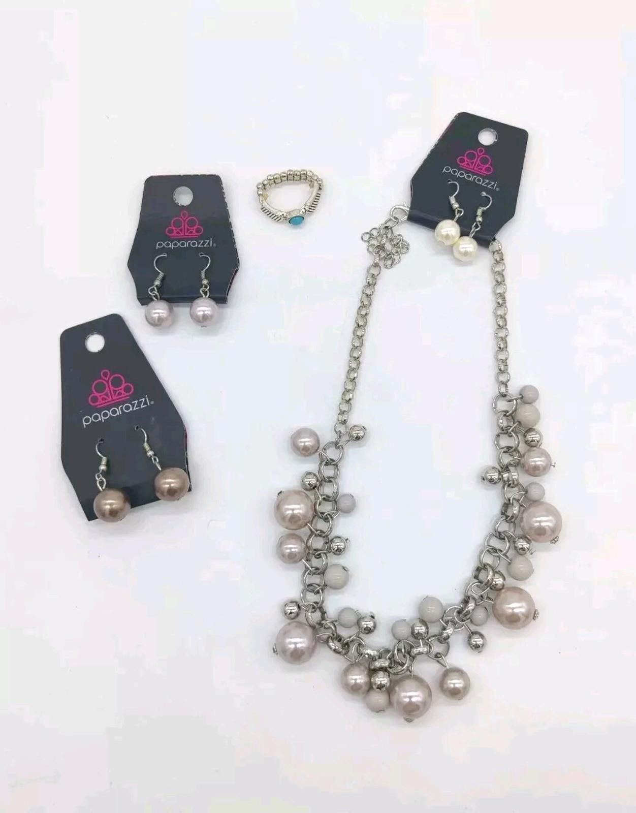 Other Paparazzi Jewelry Lot Necklace 3 Pairs Of Earrings Ring New Size ONE SIZE - 1 Thumbnail