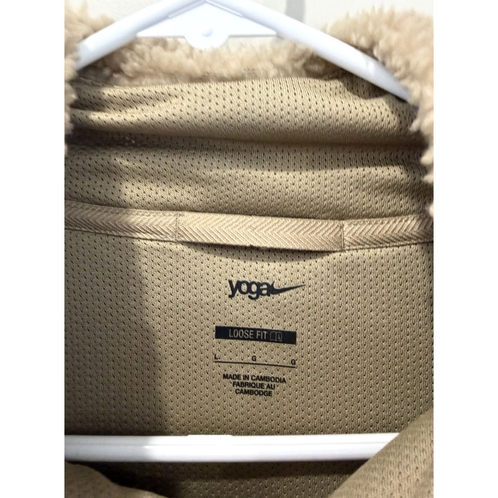 Nike Nike Yoga Sweatshirt Men's Beige Loose Fit L Sherpa Fleece Mock Neck Snap Closure Front Pocket DD2182-247 Size US L / EU 52-54 / 3 - 4 Thumbnail
