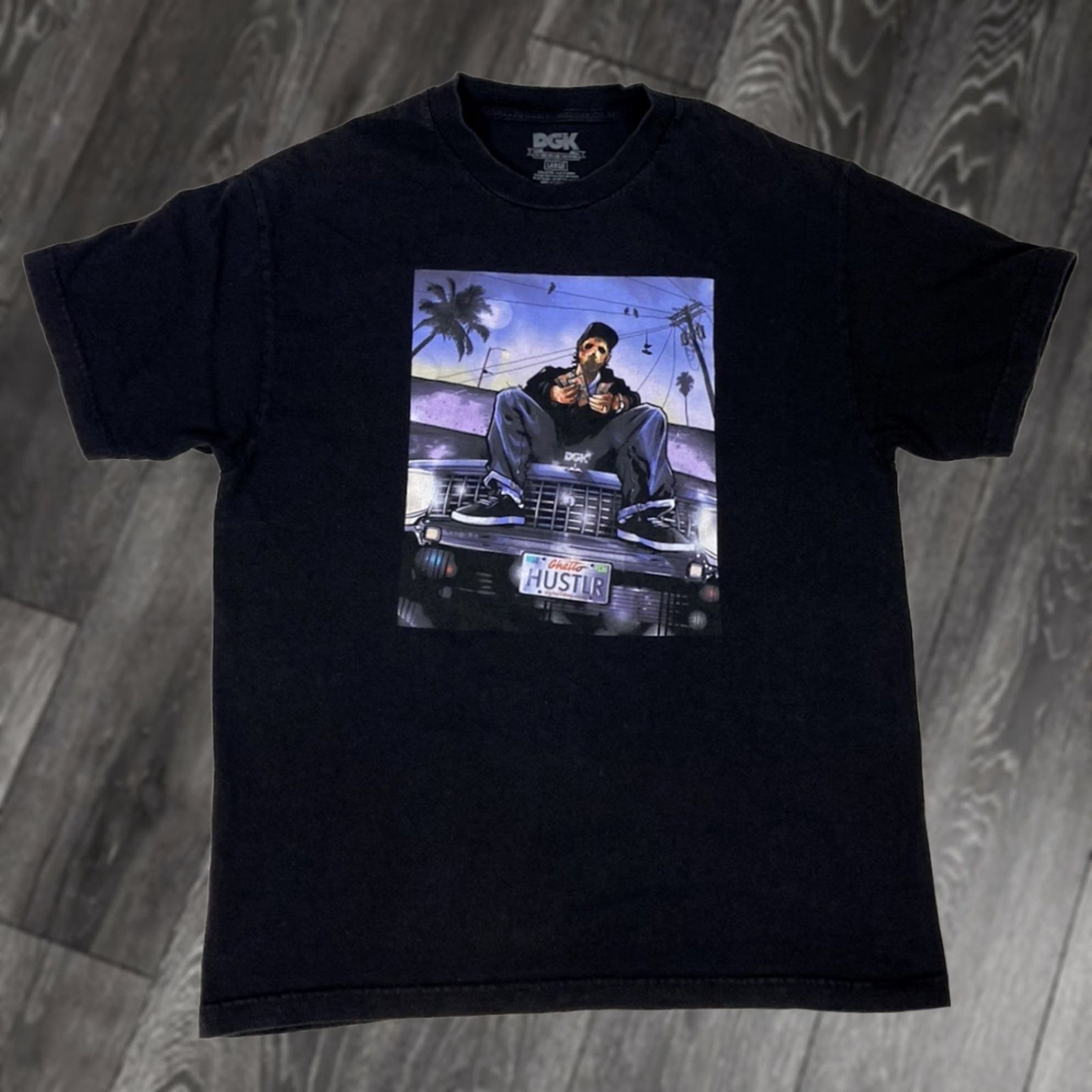 DGK DGK Getto Hustler Graphic T-shirt Men Large Black Short Sleeve Size US L / EU 52-54 / 3 - 1 Thumbnail