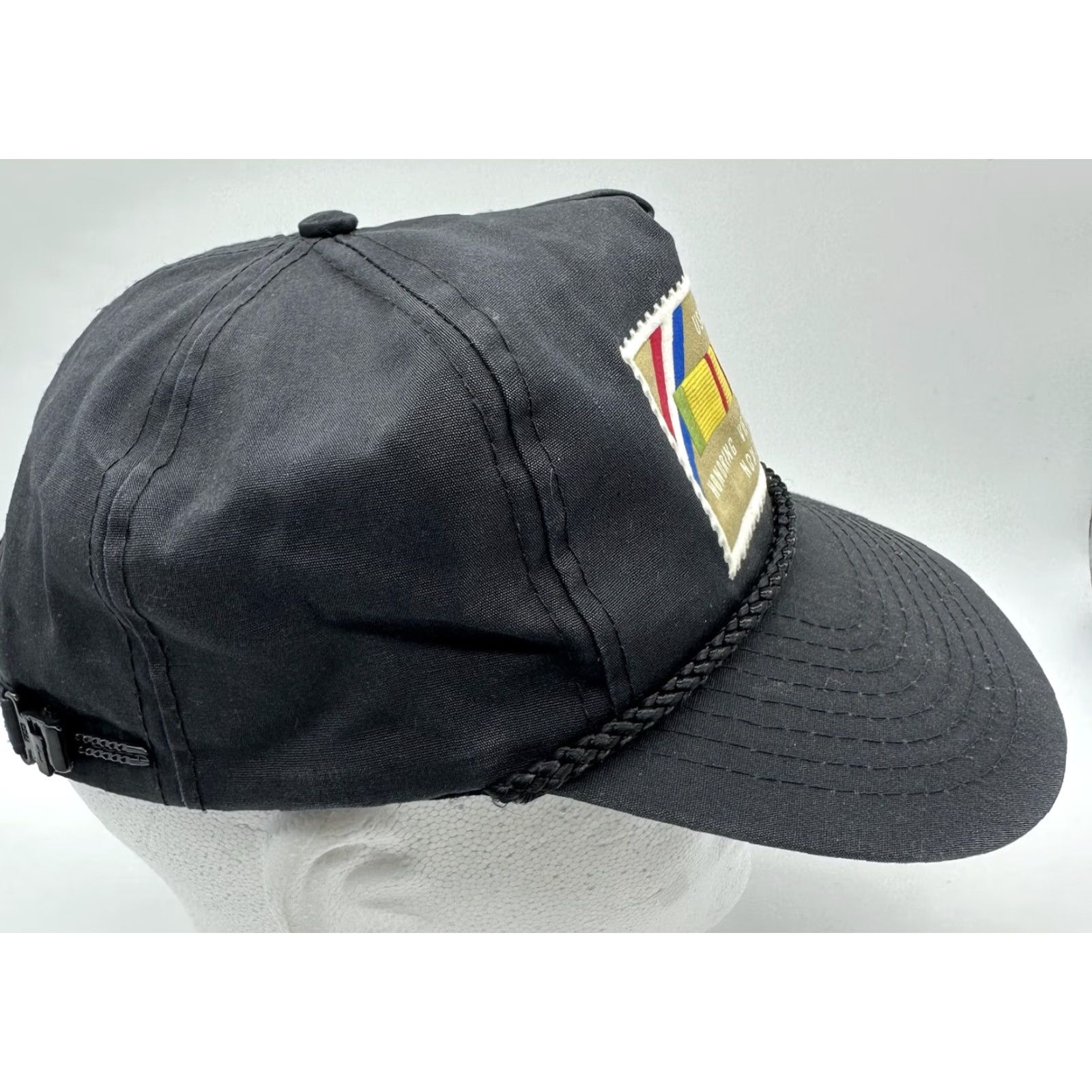 Stampd VINTAGE Vietnam Veteran Hat Black Cotton Canvas Adjustable Strap Baseball Cap Hat Unisex Adults Nissin Casual 90s Theme Boys Mens Girls KS Size ONE SIZE - 6 Thumbnail