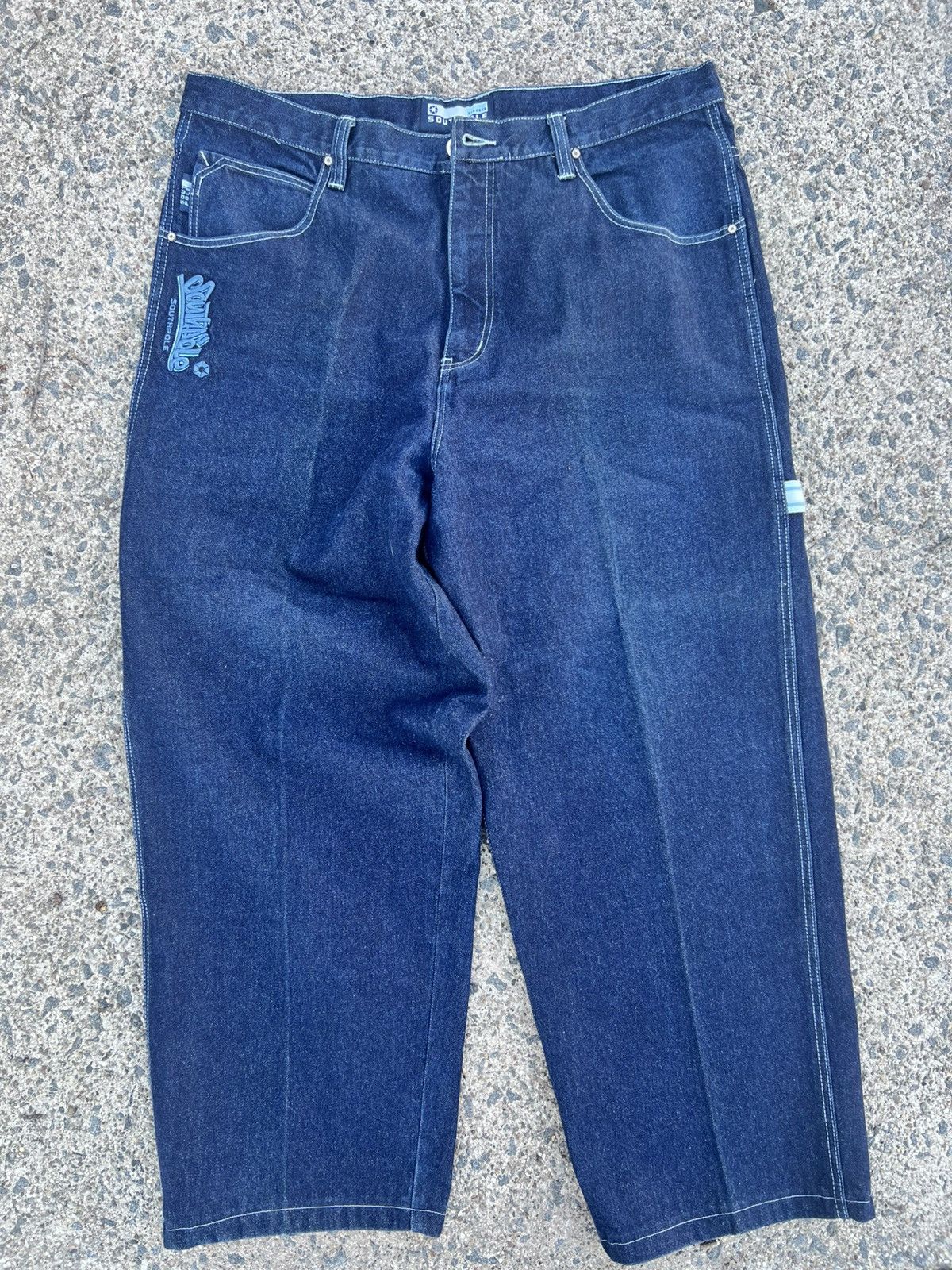 Southpole Southpole Vintage Straight Denim Jeans Embroidered Hip Hop Size US 42 / EU 58 - 4 Thumbnail
