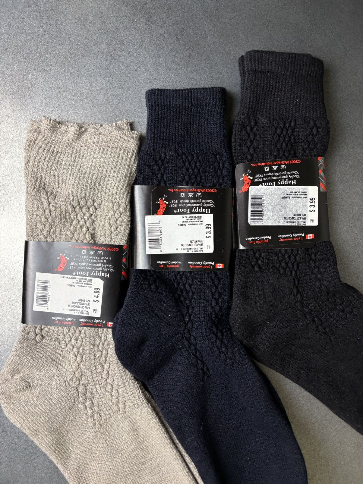 McGregor × Vintage 1990s Vintage Socks Pair Happy Foot McGregor Knit Argyle Rib Size ONE SIZE - 9 Thumbnail