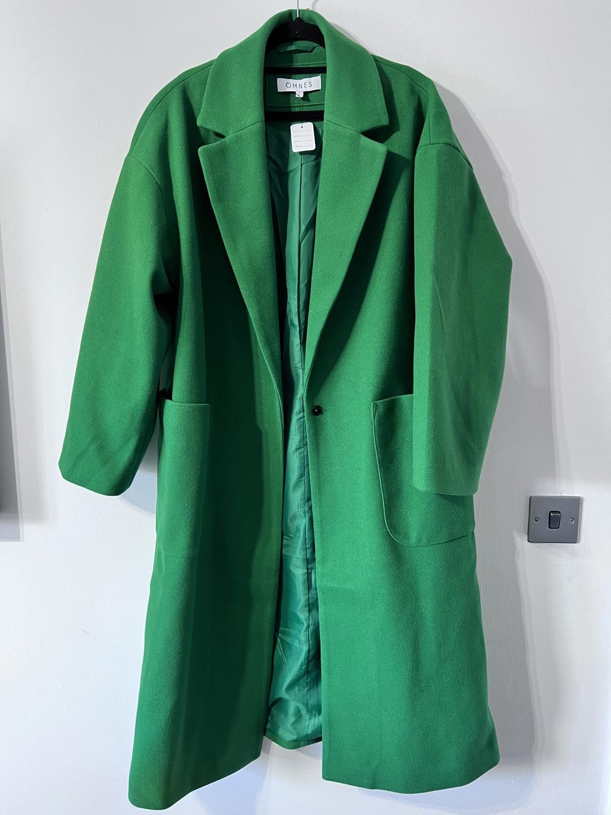 ONES STROKE OMNES Green Sustainable Tailored Coat – Size L Size L / US 10 / IT 46 - 1 Thumbnail