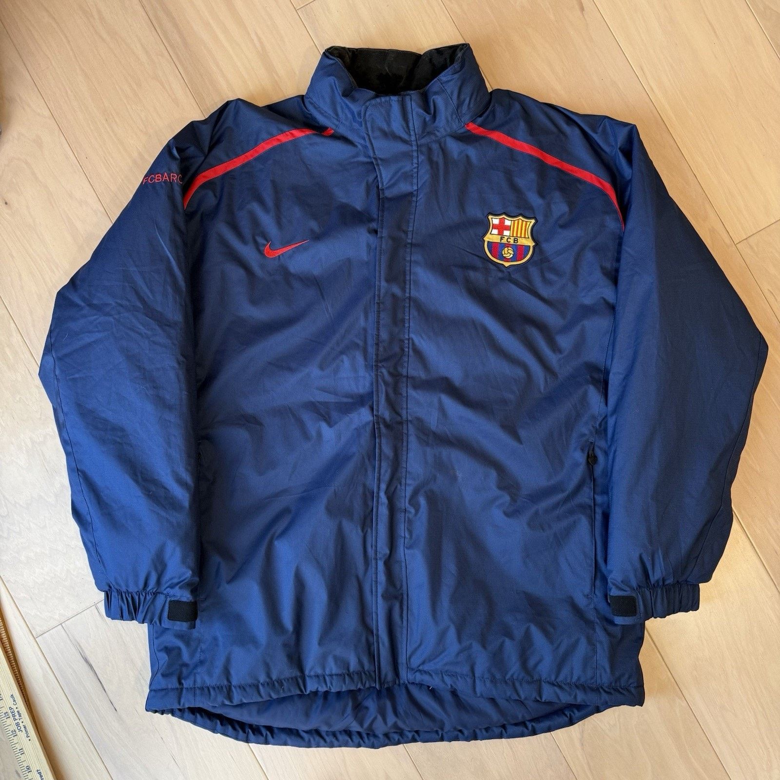 Nike Vintage Nike FC Barcelona Bench Coat Navy Full Zip Insulated Size US XL / EU 56 / 4 - 2 Thumbnail