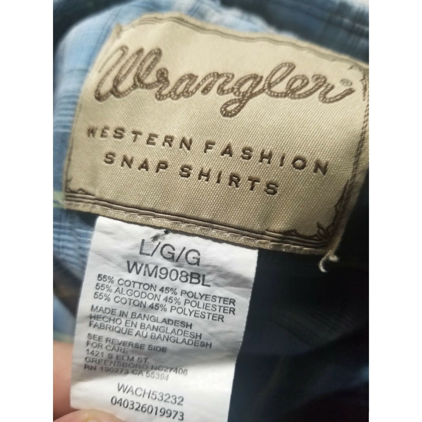 Wrangler VINTAGE Wrangler L Turquoise Blue Plaid Western Pearl Snap Shirt Mens Size US L / EU 52-54 / 3 - 4 Thumbnail