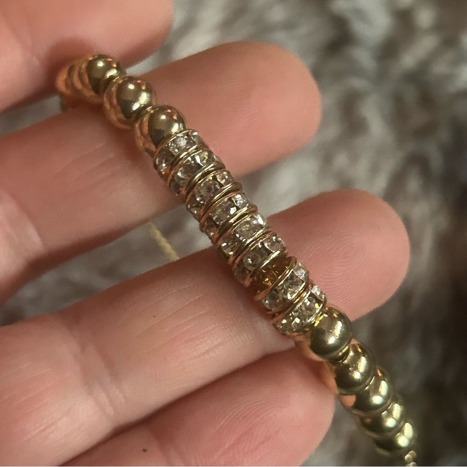Jewelry Swarovski crystal rondelle gold ball slider bracelet Size ONE SIZE - 5 Thumbnail