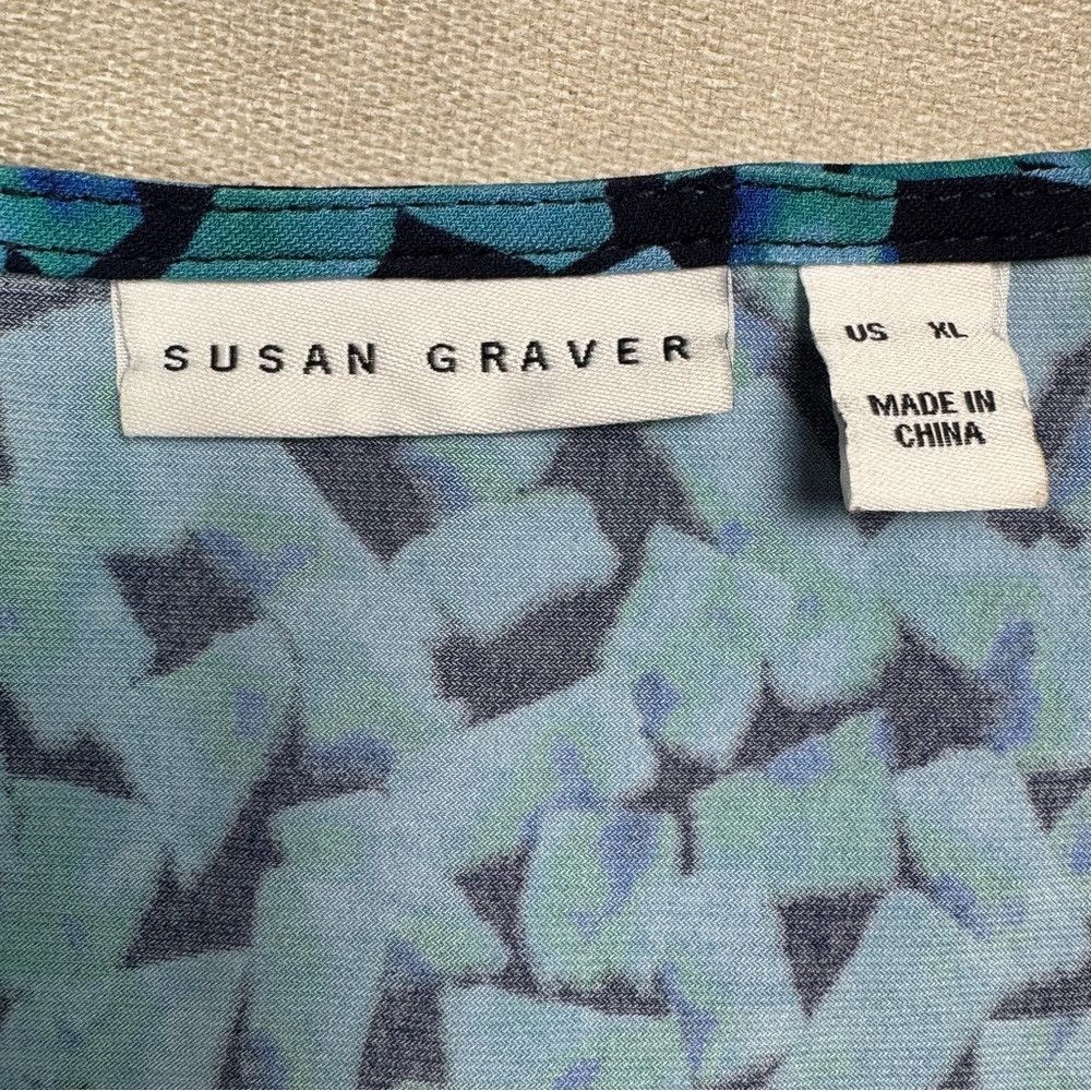 Other Susan Graver Printed Liquid Knit Peplum V-Neck Long Sleeve Size XL / US 12-14 / IT 48-50 - 5 Thumbnail