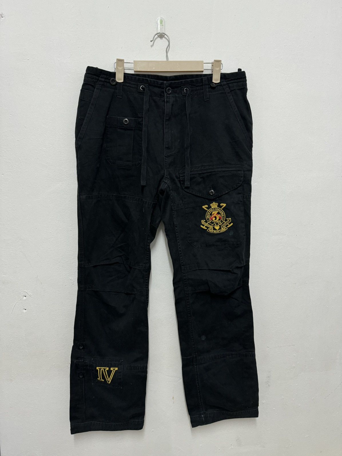 image of Polo Ralph Laurent Cargo Pants Vintage Issue Army Design in Black, Men's (Size 34)