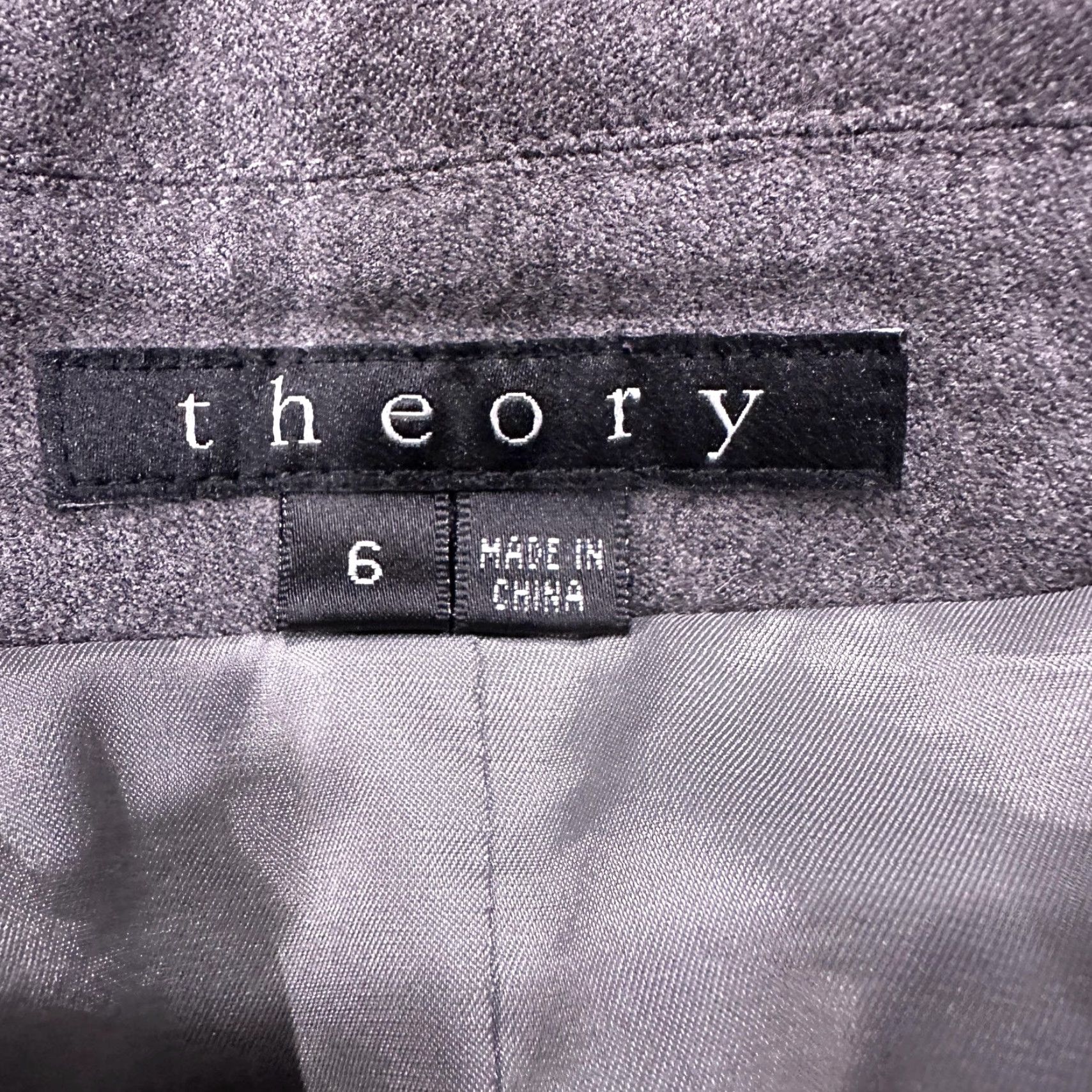 Theory Theory Blazer Women Size 6 Gray Wool Blend 2 Button Notch Lapel Office Minimalist Workwear Slim Regular Fit Short Sleeve Jacket Size M / US 6-8 / IT 42-44 - 6 Thumbnail
