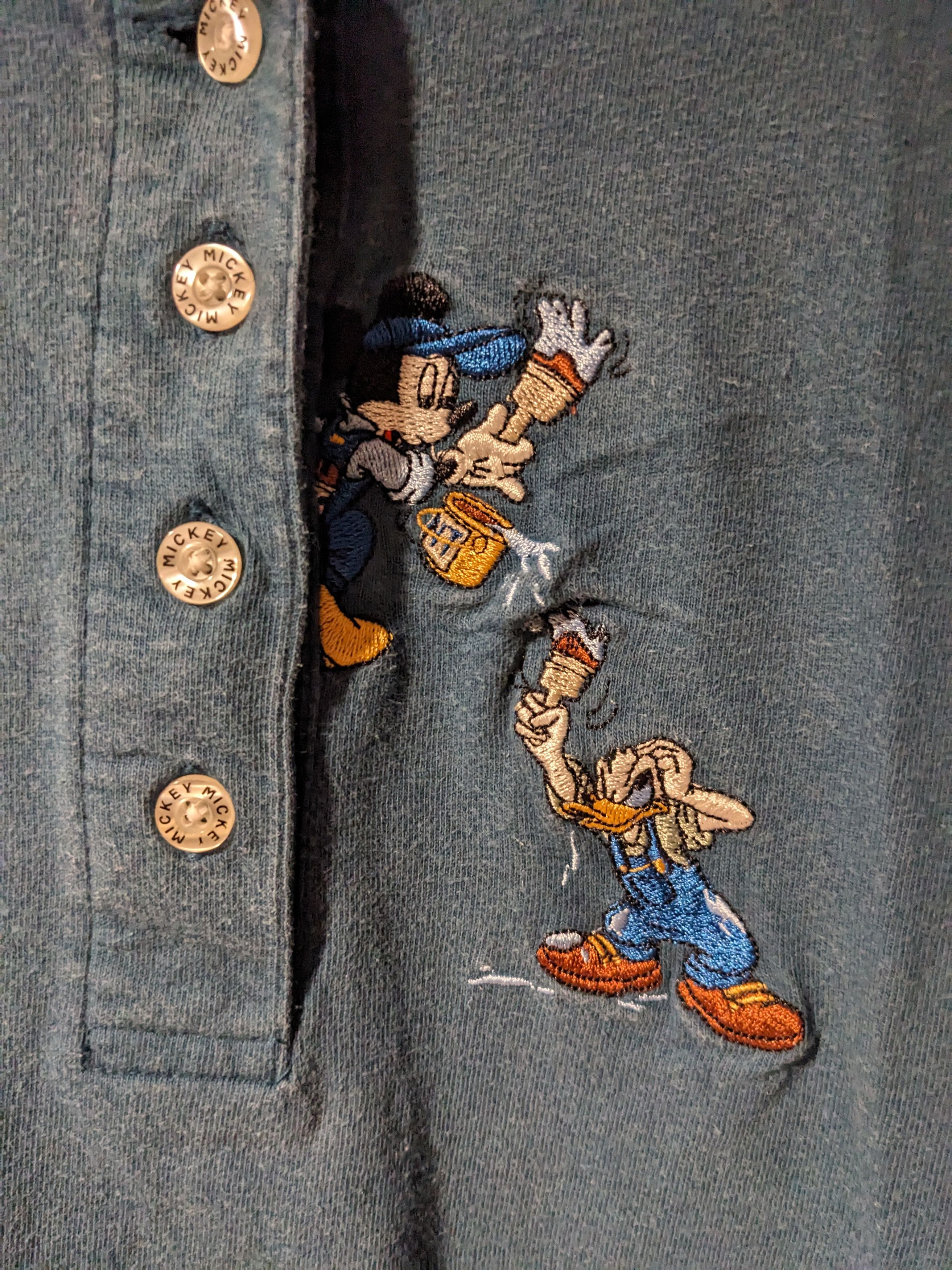 Disney × Vintage Vintage 90s Mickey Mouse Disney Unlimited Henley Long-Sleeve Size US S / EU 44-46 / 1 - 2 Thumbnail