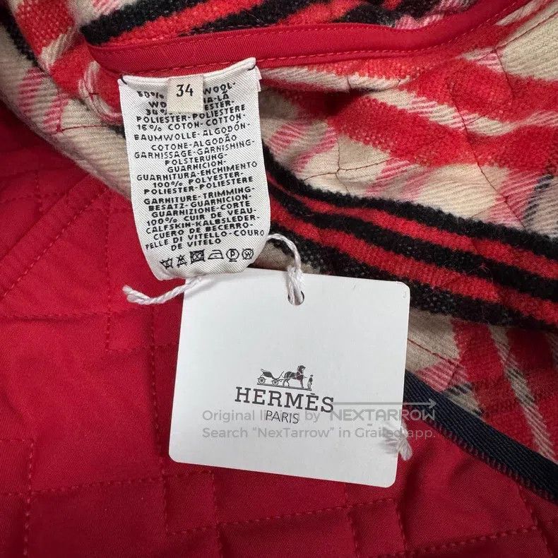 Hermes Hermes Red Quilted Winter Coat Size XXS / US 00 / IT 34 - 7 Thumbnail
