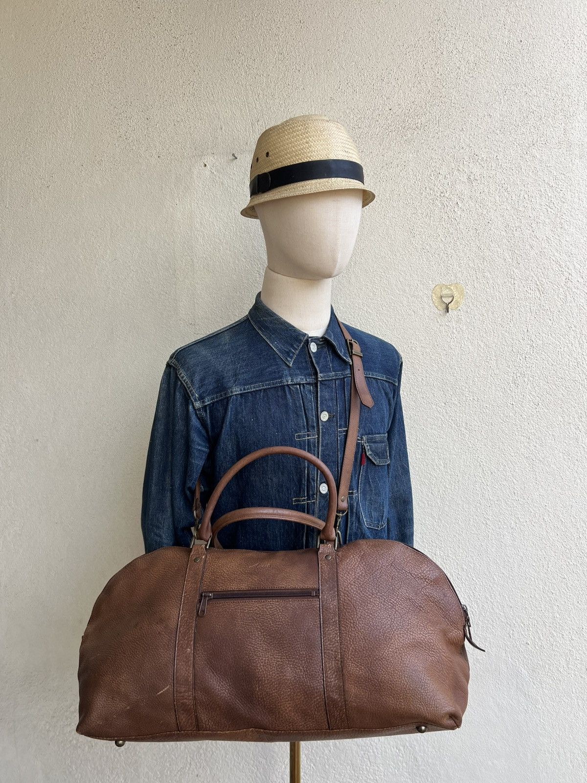 Leather AMONT Japan Patina Leather 2 Way Weekender Bag Size ONE SIZE - 3 Thumbnail