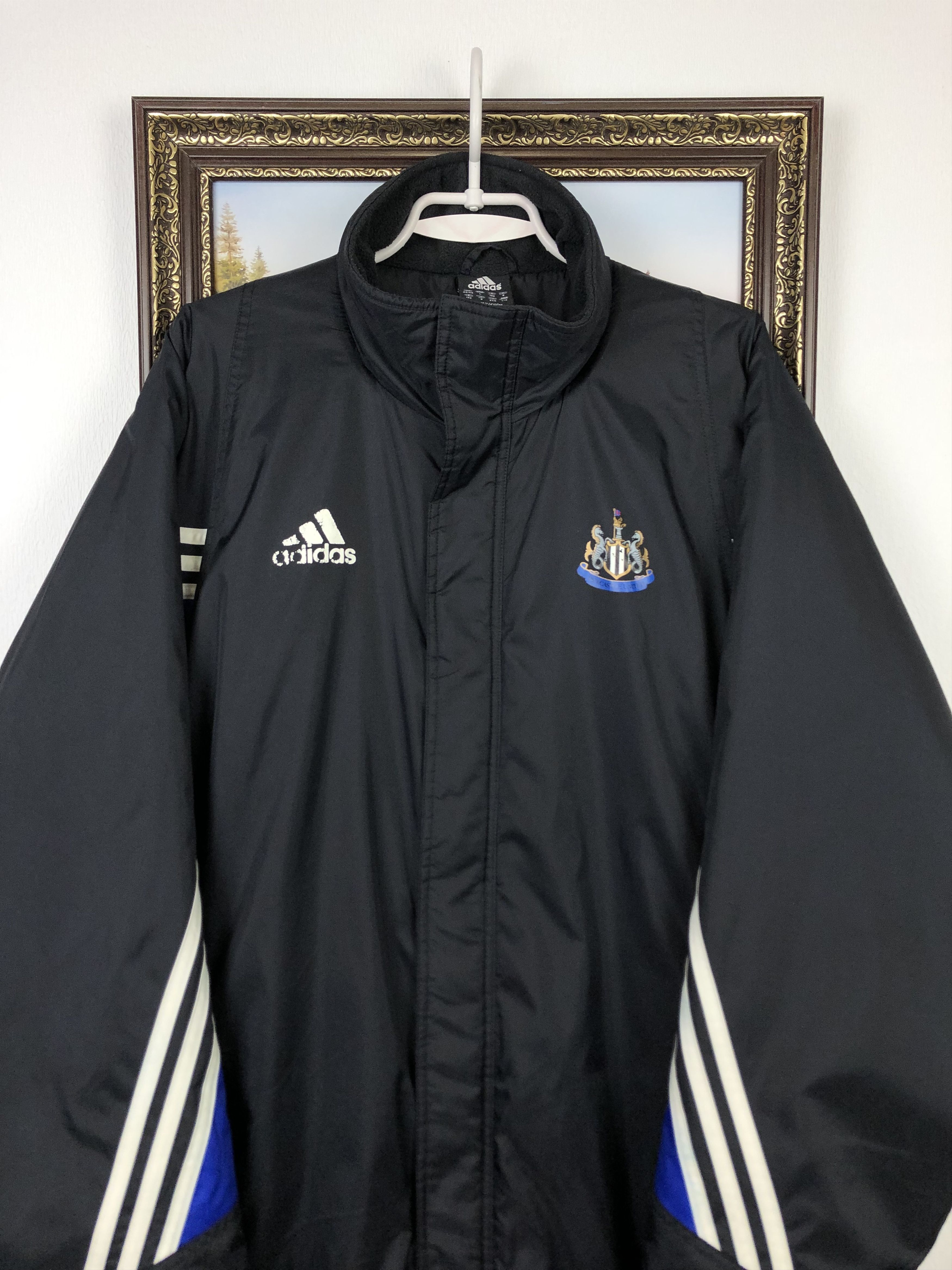 Adidas Vintage Newcastle United Football Jacket Soccer Bomber Warm Size US XL / EU 56 / 4 - 2 Thumbnail